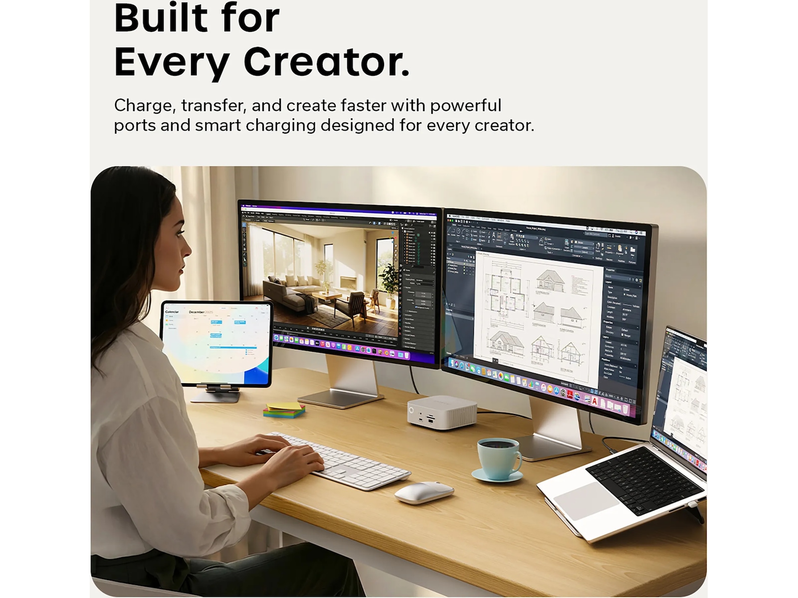 Satechi Thunderbolt 5 CubeDock™ med SSD-kabinet Dockingstation og USB-hub