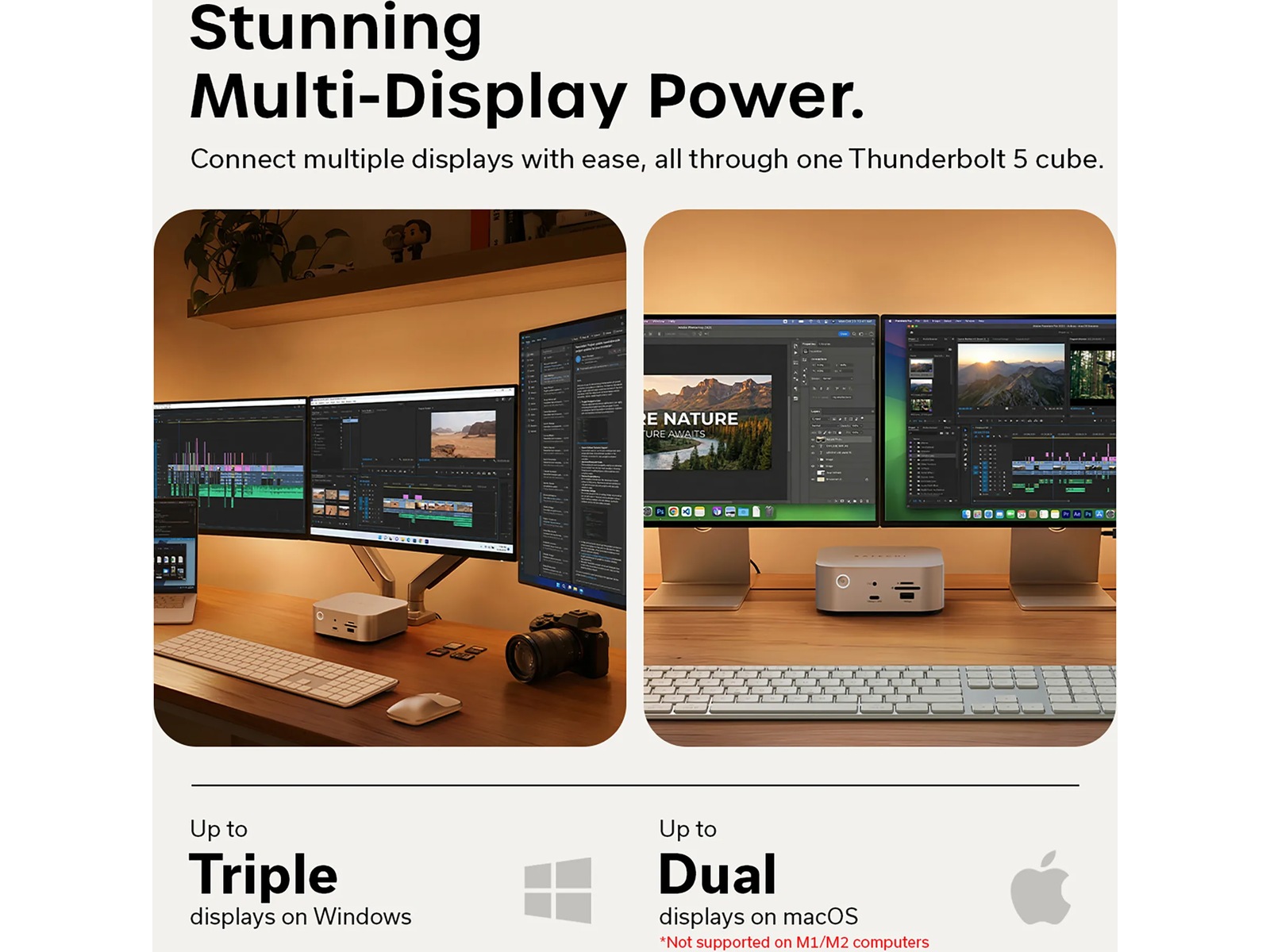 Satechi Thunderbolt 5 CubeDock™ med SSD-kabinet Dockingstation og USB-hub