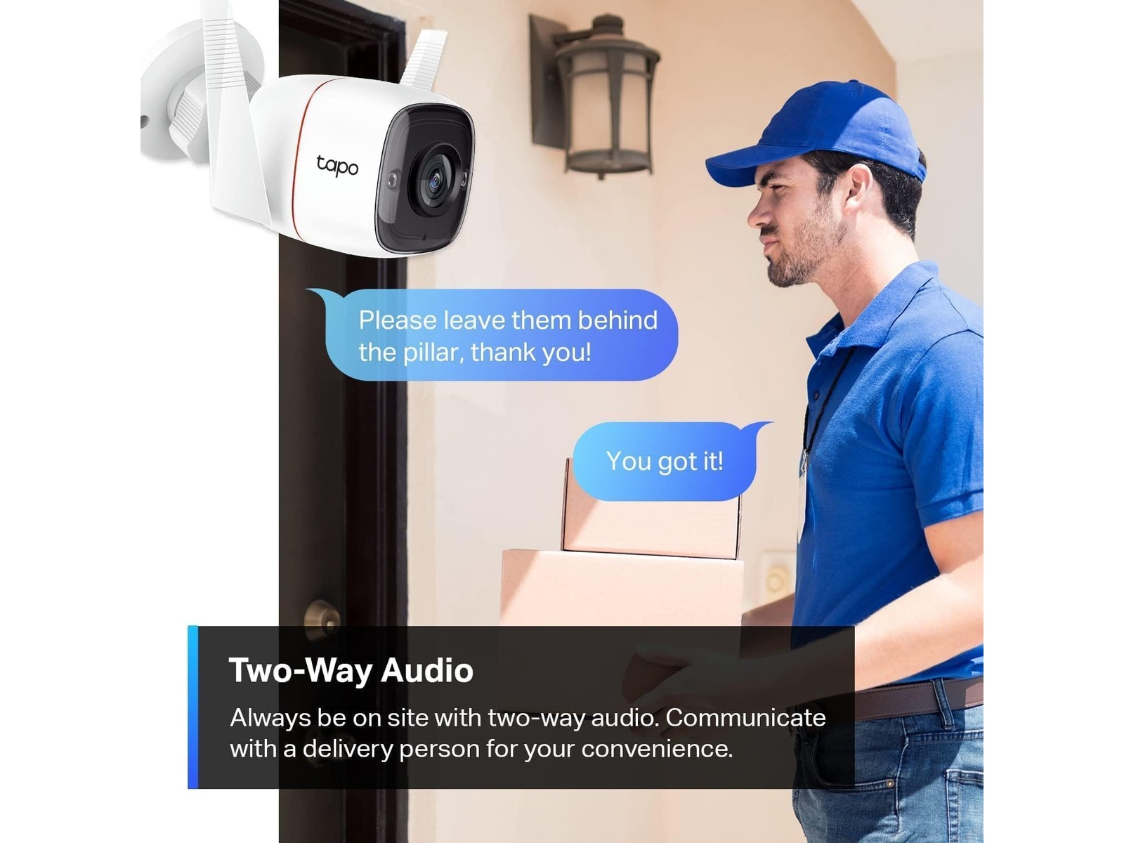 TP-Link Tapo C310 WiFi udendørs overvågningskamera (hvid) - 2pk Overvågningskameraer