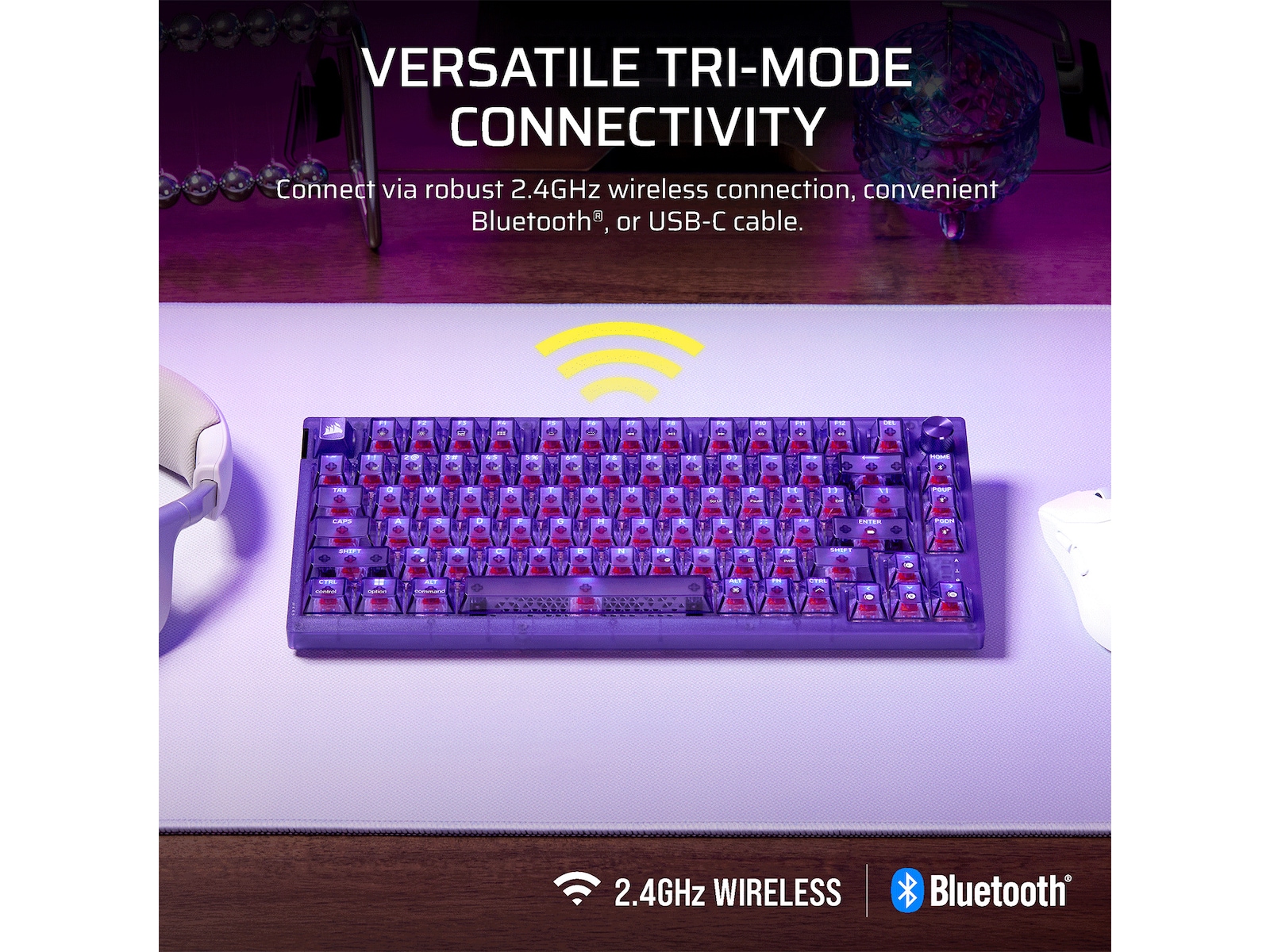 CORSAIR K65 PLUS WIRELESS Gaming Tastatur (Atomic Purple) Keyboards