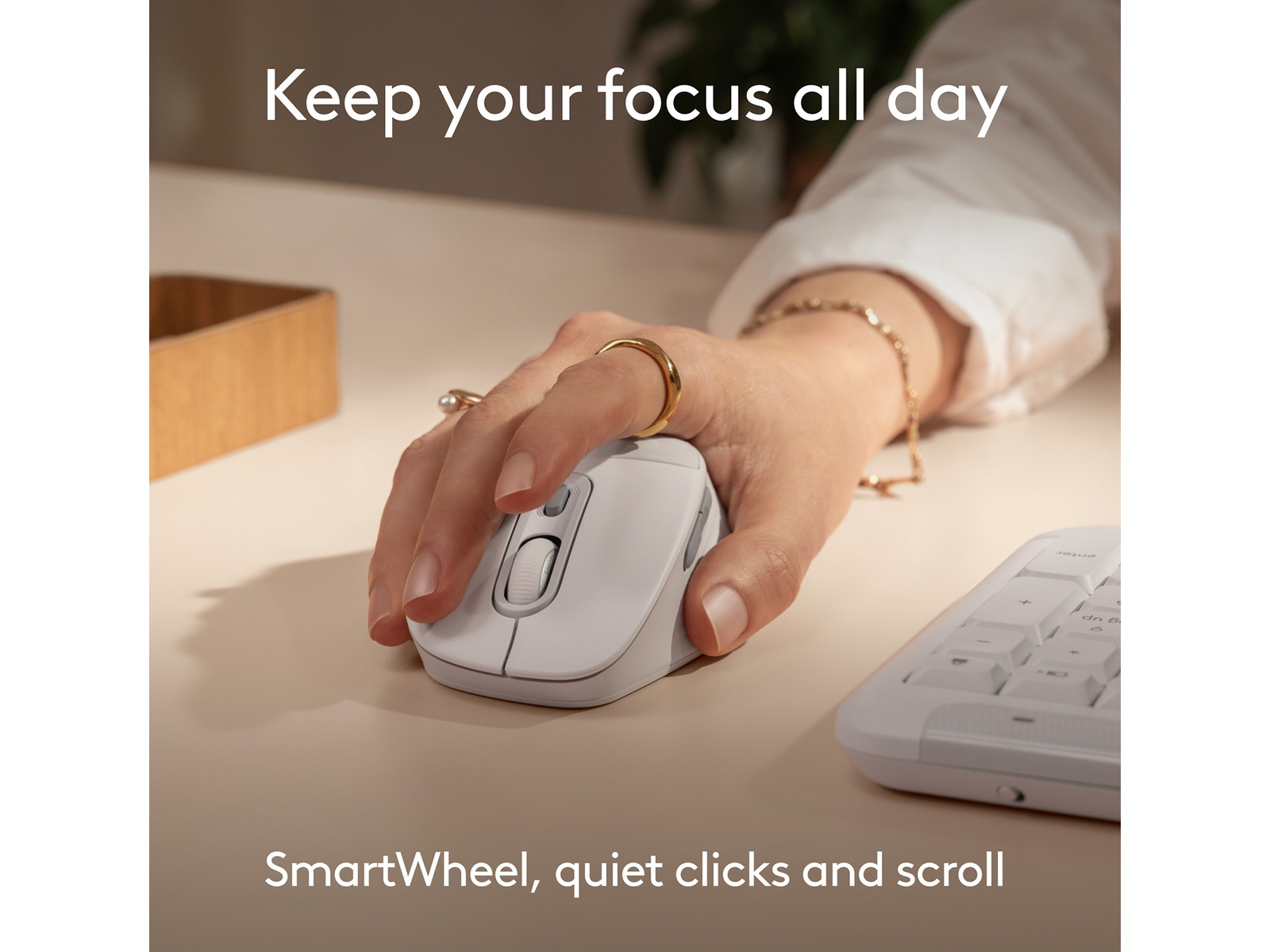 Logitech Signature Comfort M850 L trådløs mus (hvid) Mus