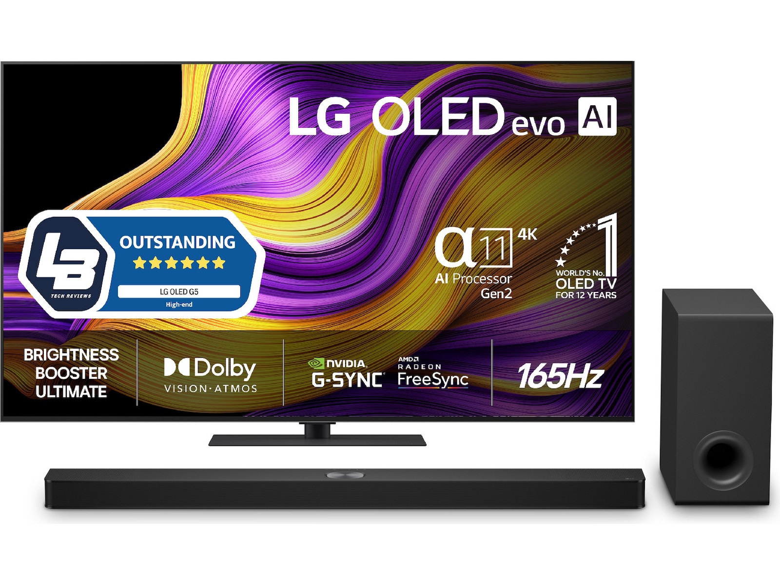 LG 55" G5 AI 4K OLED Smart TV (2025) + soundbar 50 - 59 tommer TV
