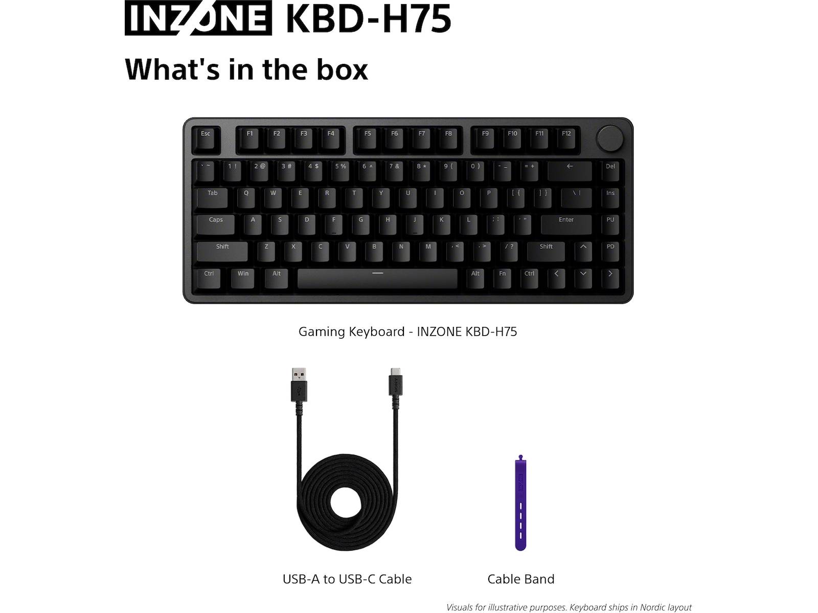 Sony INZONE KBD-H75 Gaming Tastatur 75% TKL Gamingkeyboard
