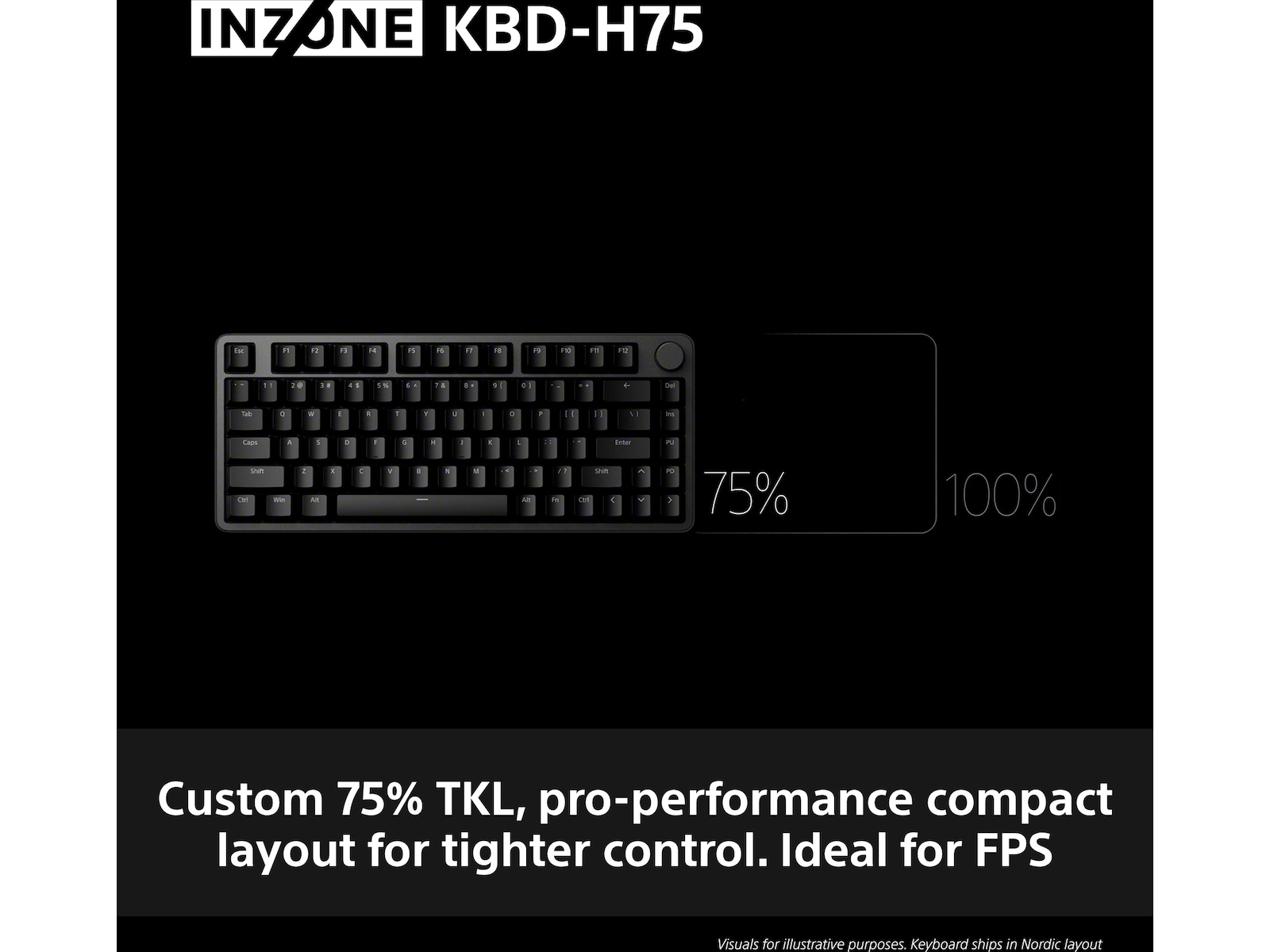 Sony INZONE KBD-H75 Gaming Tastatur 75% TKL Gamingkeyboard