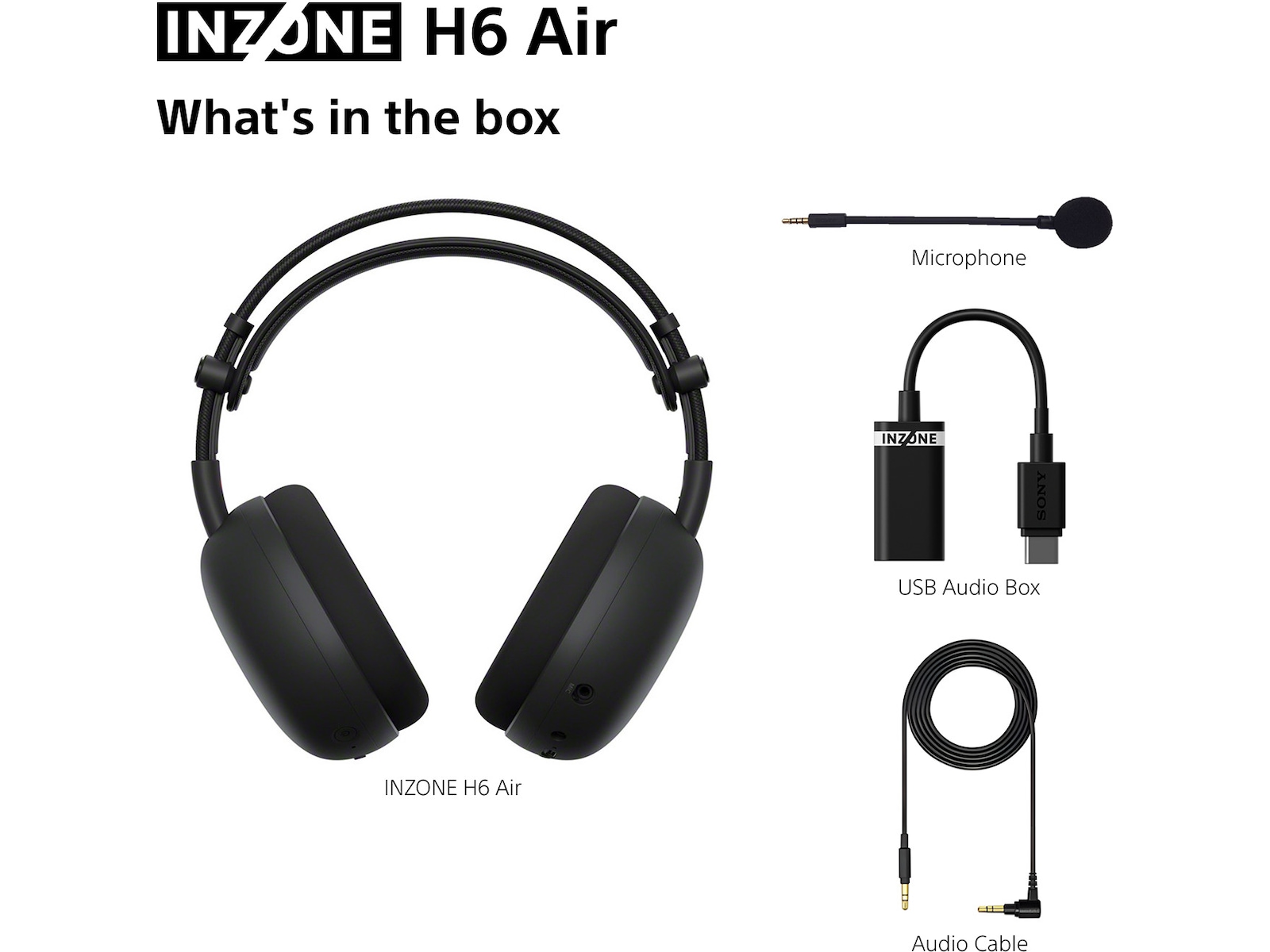 Sony INZONE H6 Air gaming-headset med åben bagside (sort) Gamingheadset