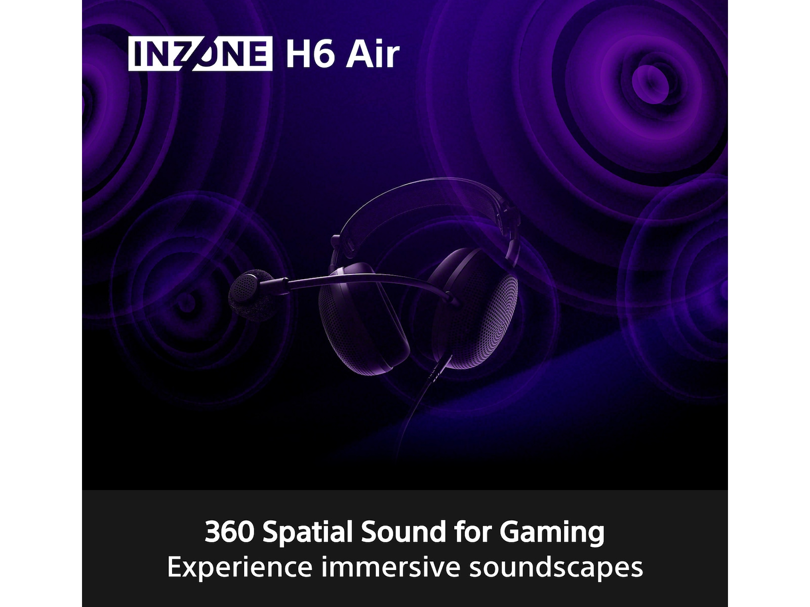Sony INZONE H6 Air gaming-headset med åben bagside (sort) Gamingheadset