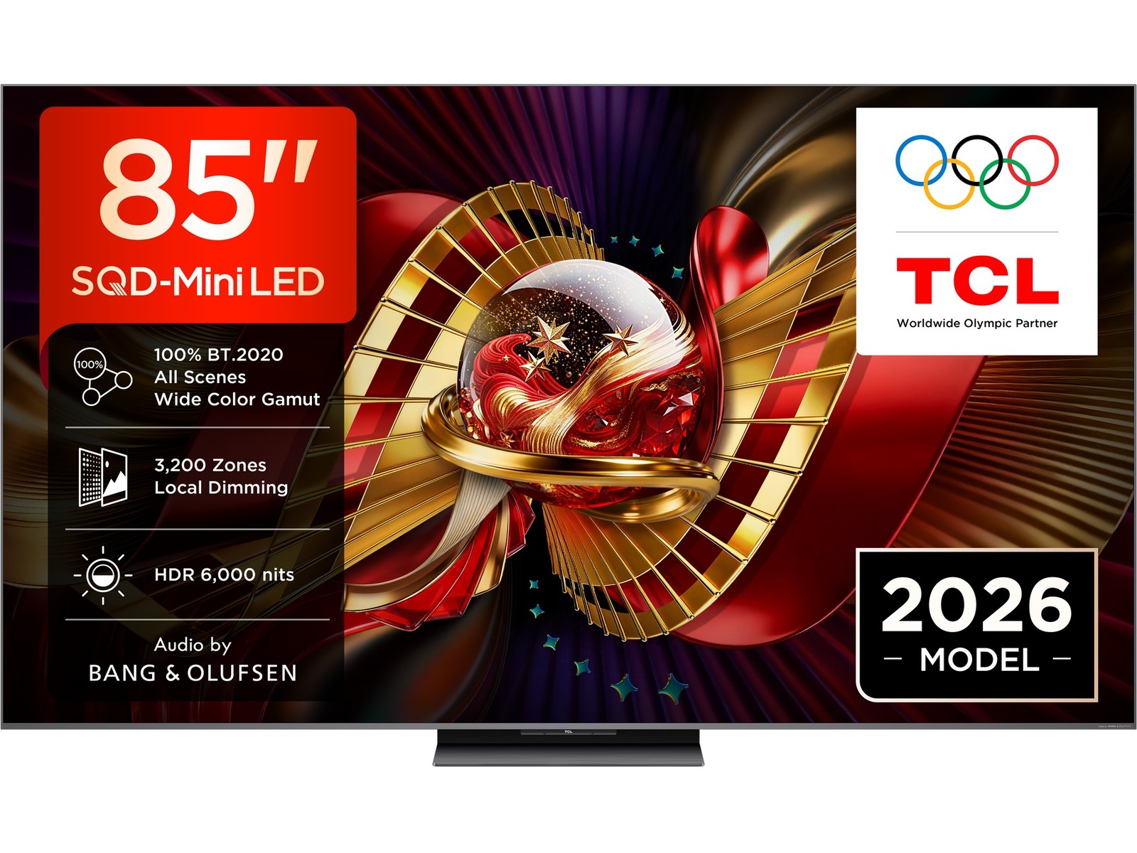 TCL C8L 85” SQD-Mini LED Smart TV (2026) Over 80 tommer TV
