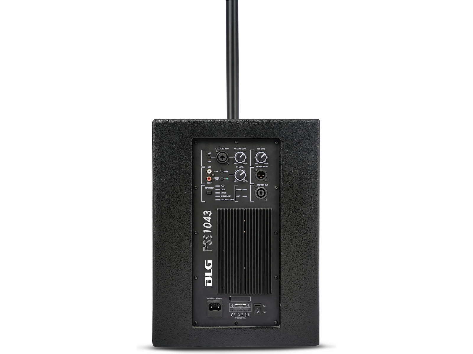 BLG Bluetooth PA-system 400W 2-vejs 10" Sub DSP 125dB Højttalere