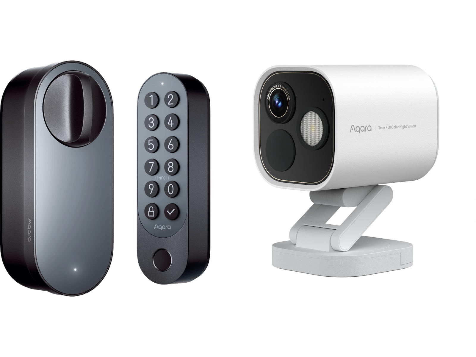 Aqara Smart Lock U200 Sæt (sort) + Camera Hub G5 Pro Elektroniske dørlåse