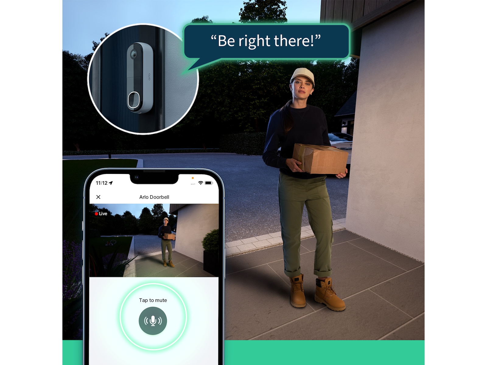 Arlo Essential 3 HD udendørs overvågningskamera 2-pack + Video Doorbell Overvågningskameraer