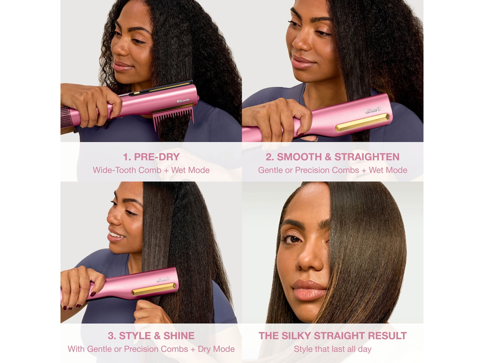 Shark HT401EUPK Silki Pro Straight rettetang (Pink) Hårpleje & styling