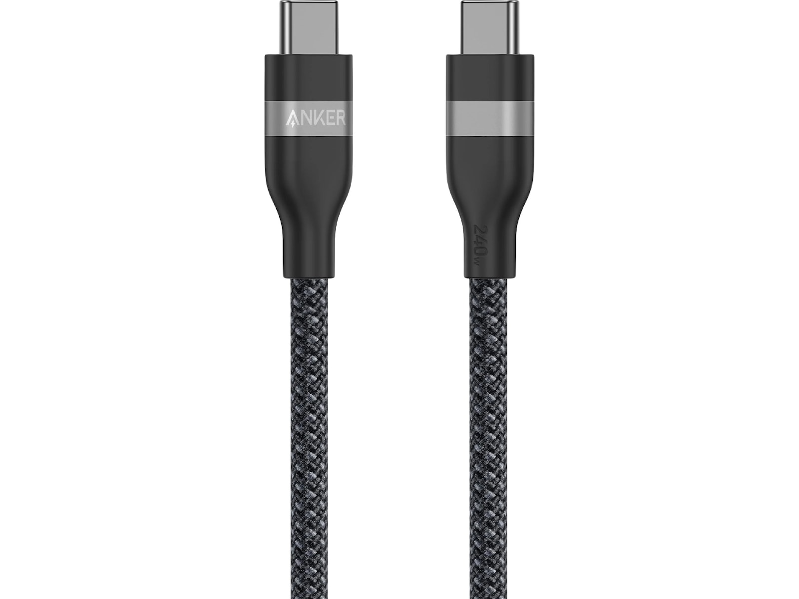 Anker 240W USB-C flettet kabel 0,3m (sort) USB-kabler