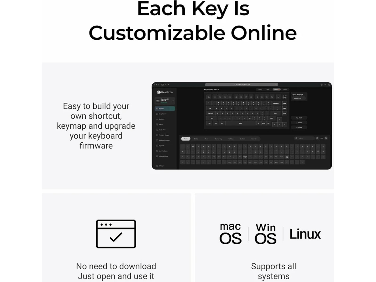 Keychron Q1 Ultra 75% 8K Red Trådløst Gamingtastatur Gamingkeyboard