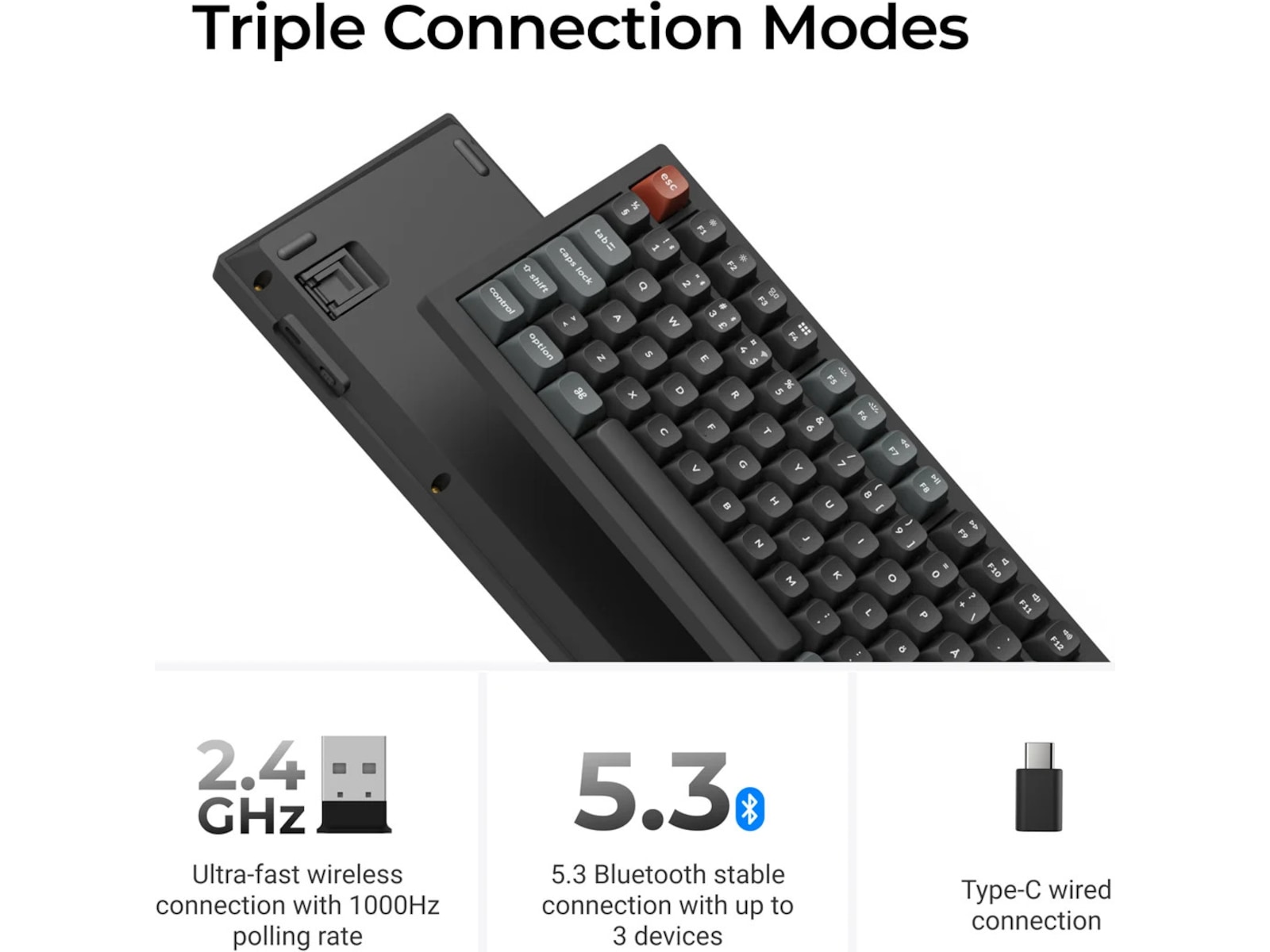 Keychron V3 Ultra 80% 8K Brown Trådløst Gamingtastatur Gamingkeyboard