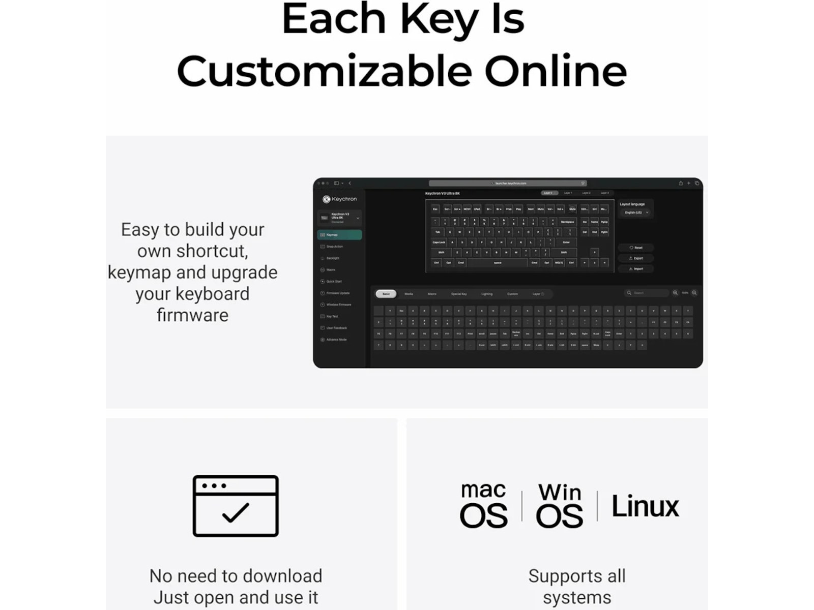 Keychron V3 Ultra 80% 8K Brown Trådløst Gamingtastatur Gamingkeyboard