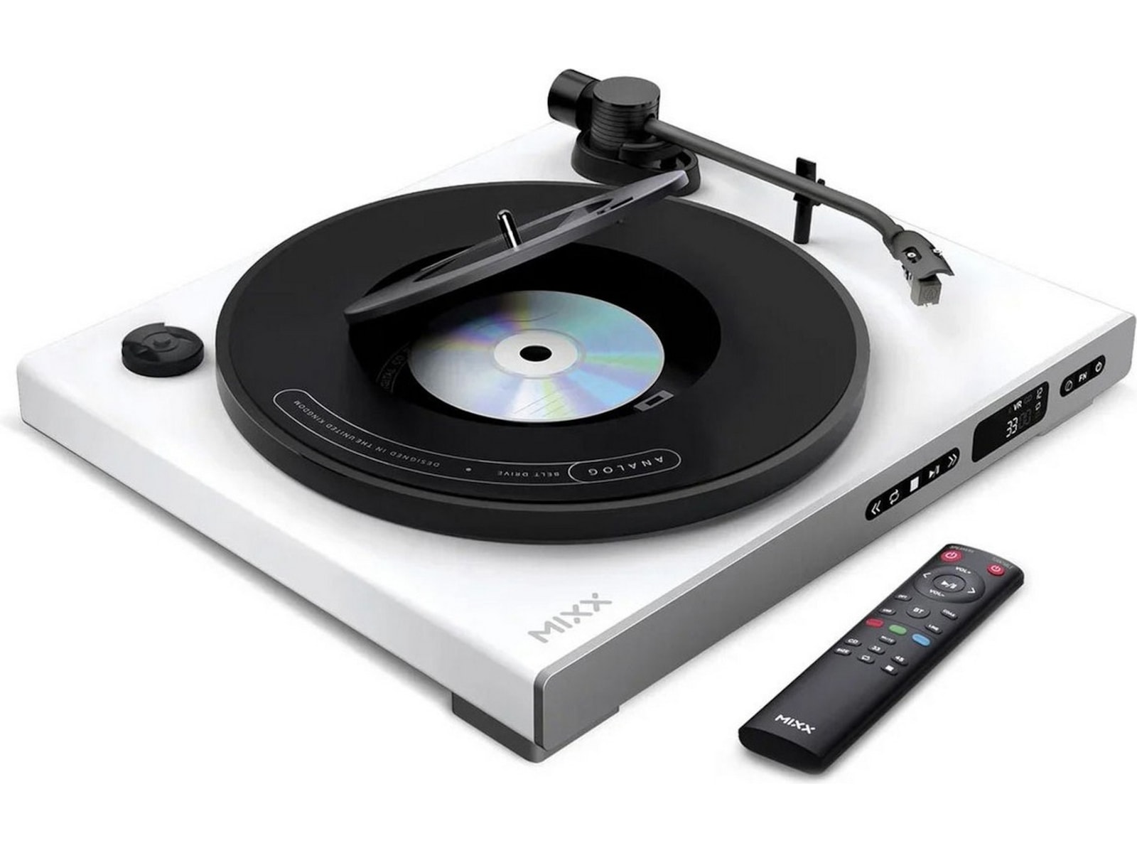 MIXX Analog Plus Vinyl og CD-afspiller (hvid) Pladespiller