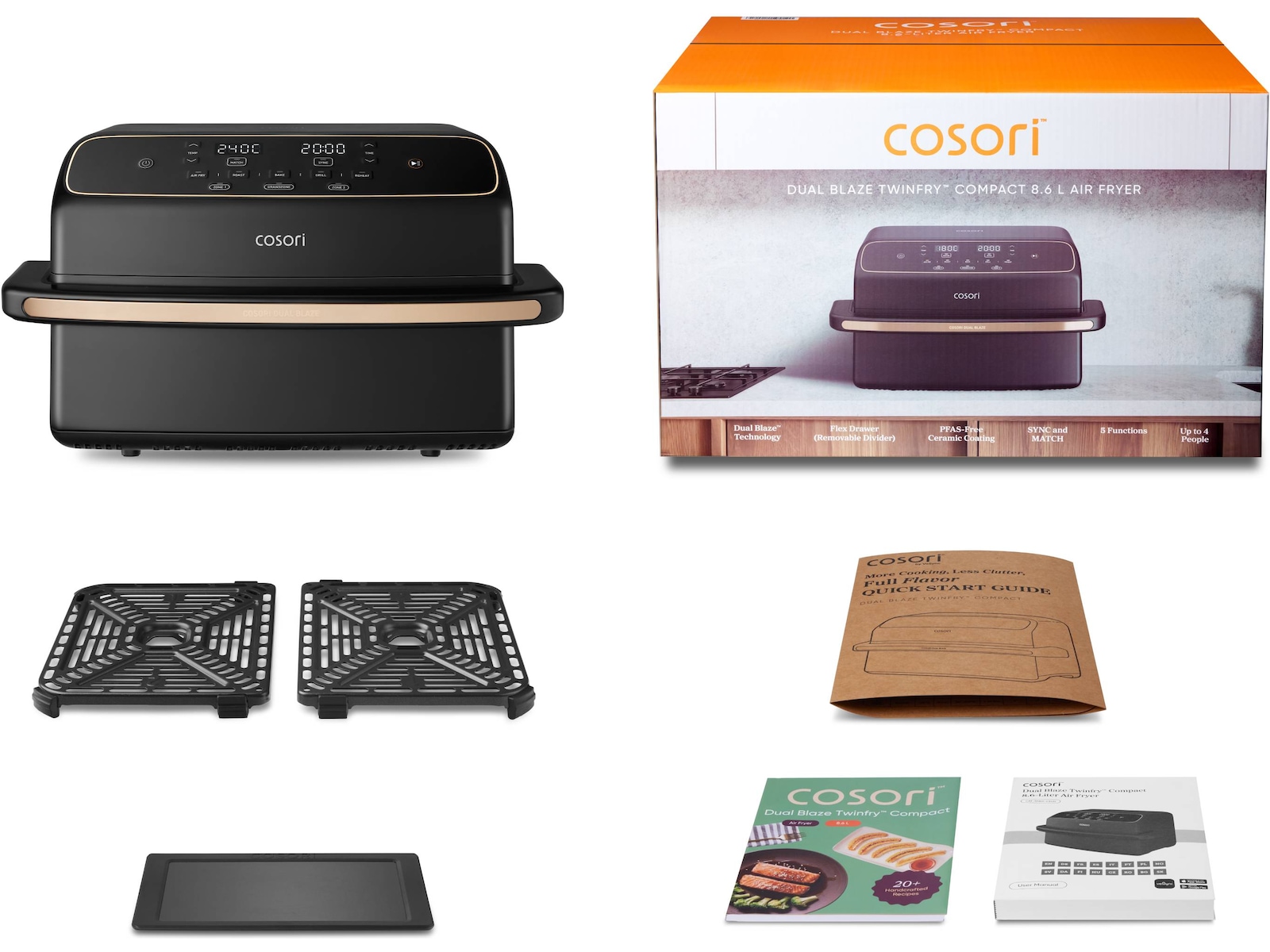 Cosori Dual Blaze TwinFry Compact 8,6 L Airfryer Airfryer