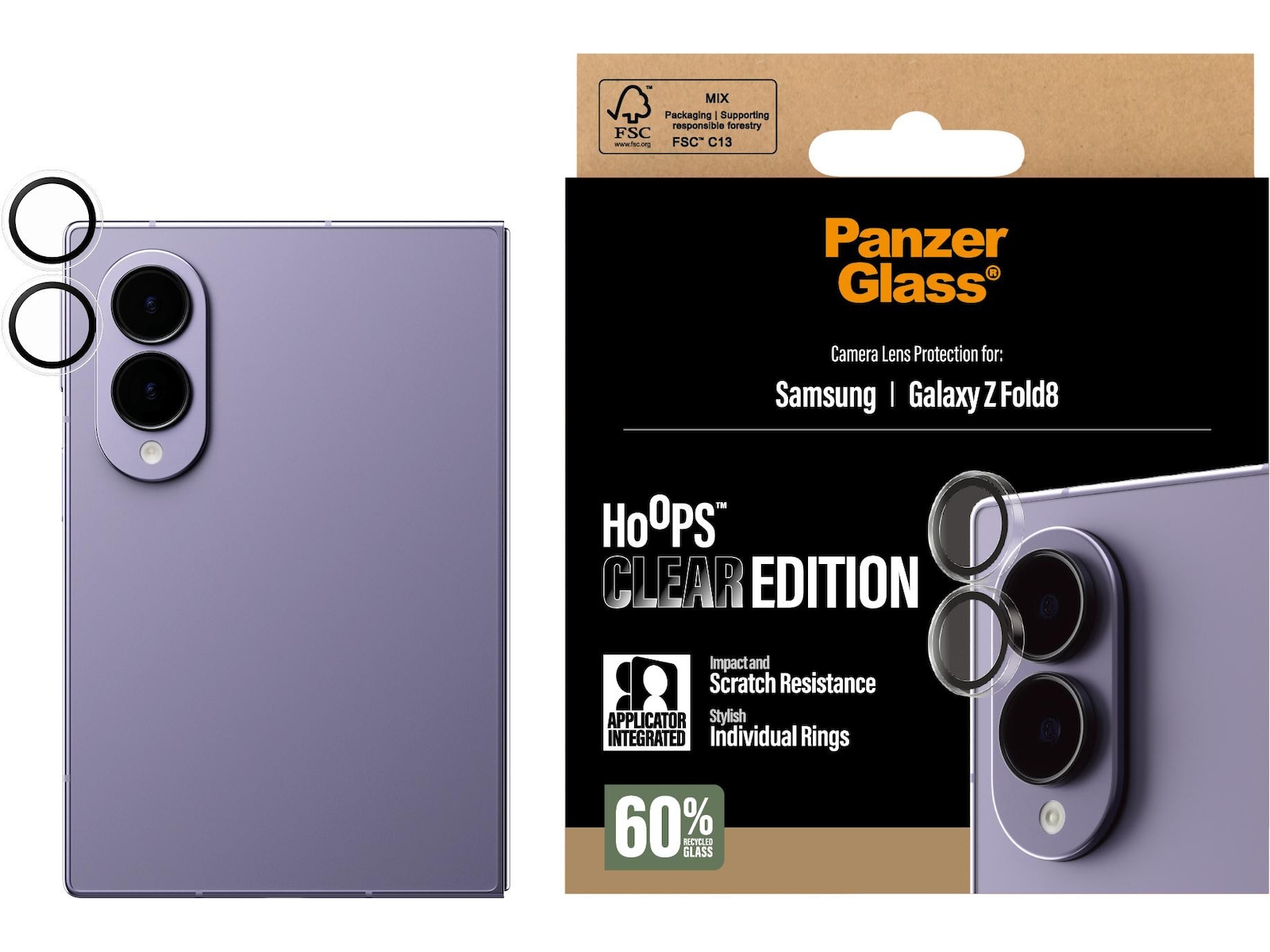 PanzerGlass Galaxy Z Fold 8 Hoops Linsebeskytter Skærmbeskyttelse mobiltelefon