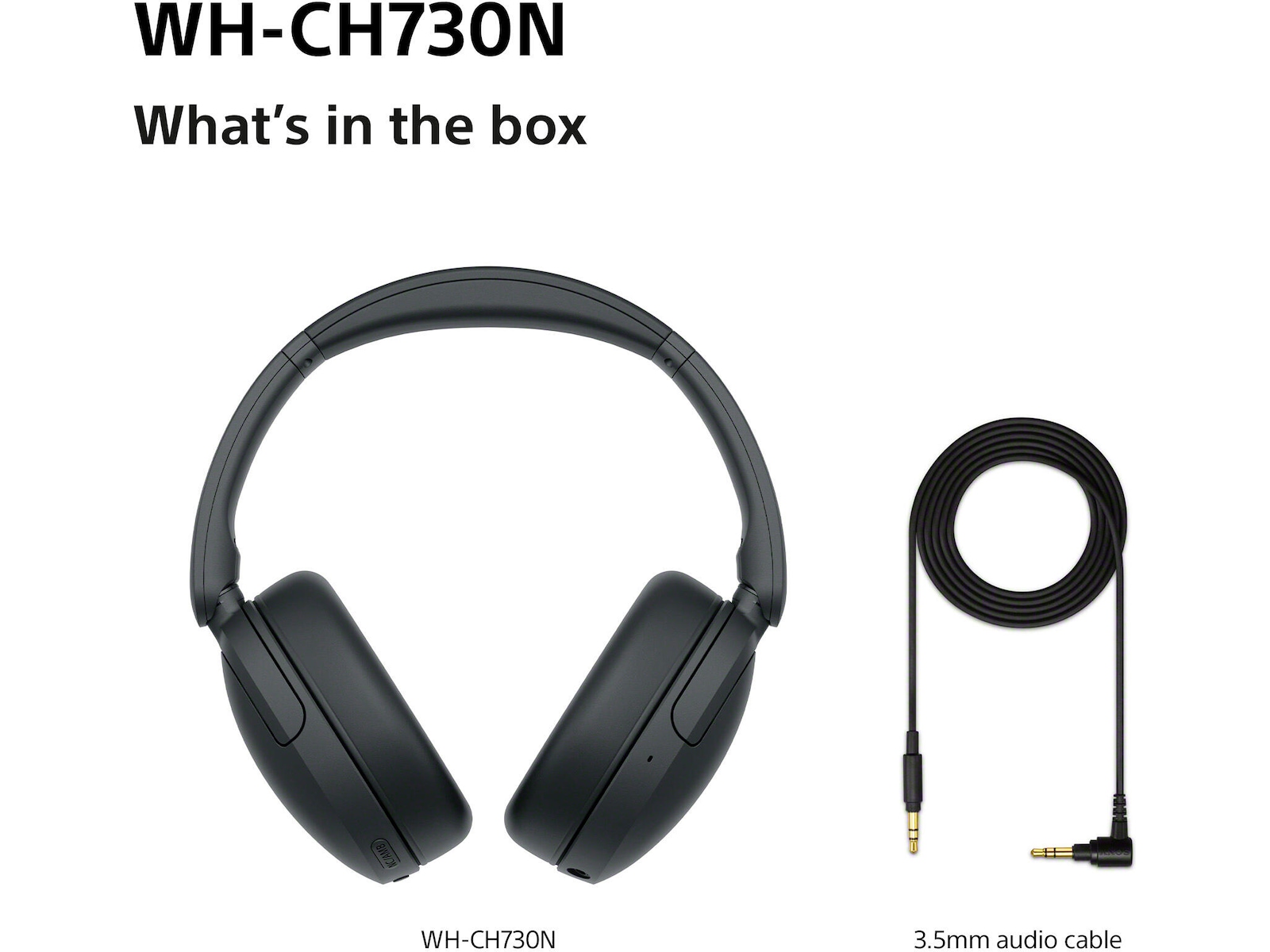 Sony WH-CH730N Trådløse Hovedtelefoner (sort) Høretelefoner
