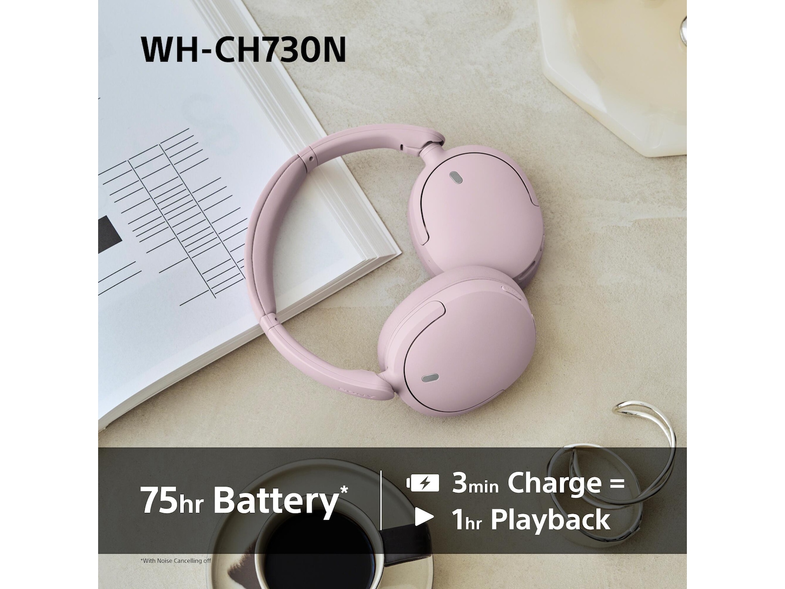 Sony WH-CH730N Trådløse Støjdæmpende Hovedtelefoner (blå) Høretelefoner