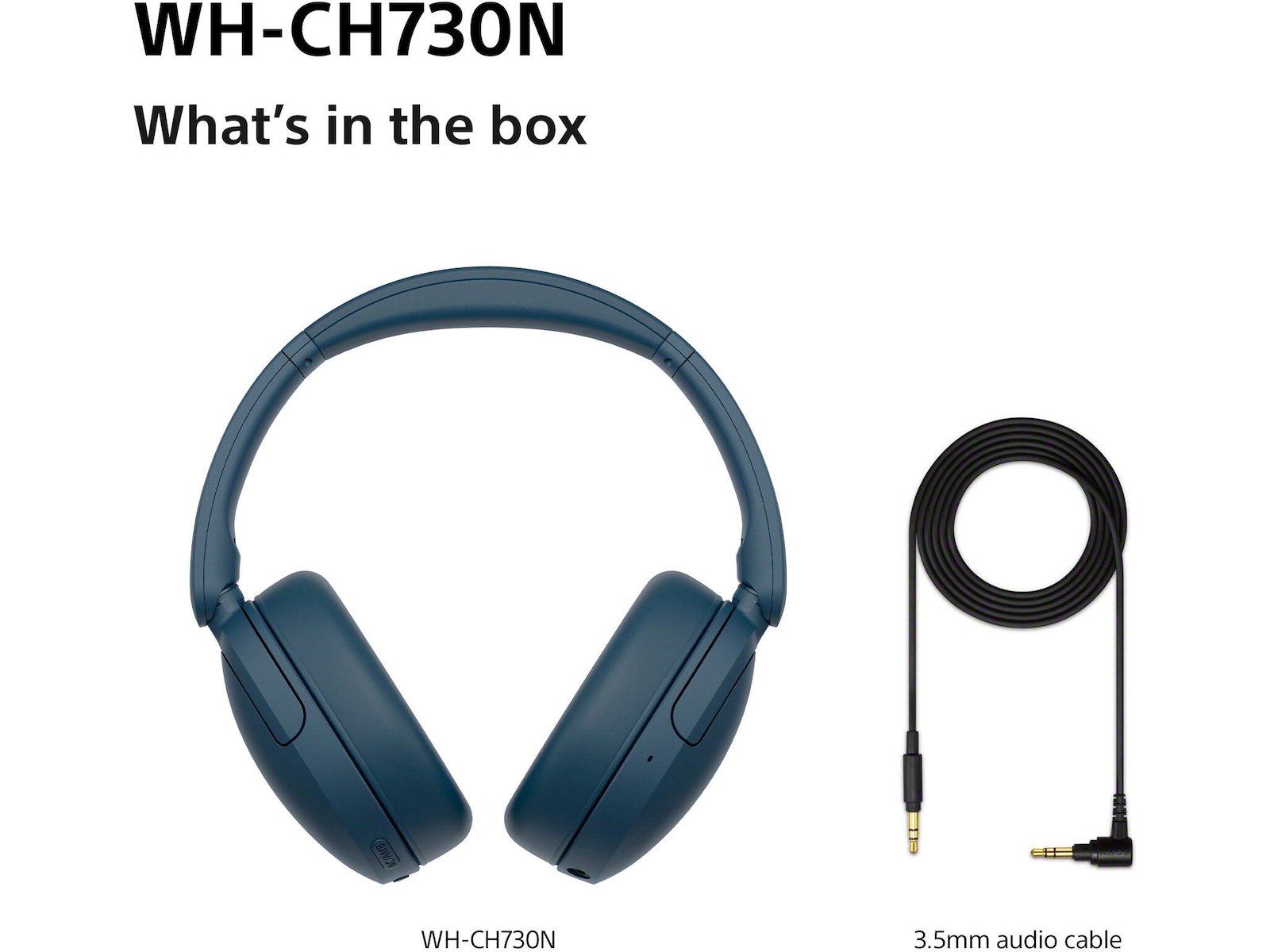 Sony WH-CH730N Trådløse Støjdæmpende Hovedtelefoner (blå) Høretelefoner