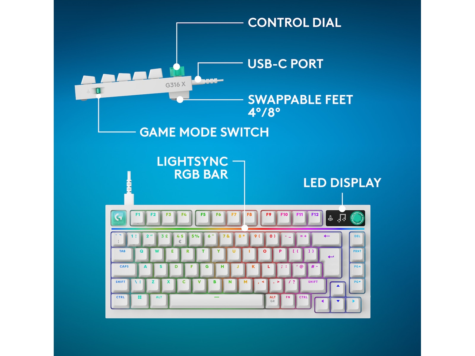 Logitech G316 X 75 Gaming Tastatur Gamingkeyboard