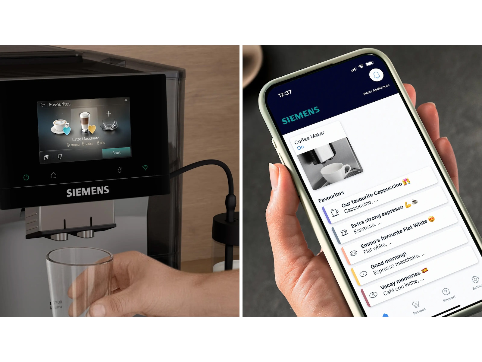 Siemens EQ700 iAroma Helautomatisk kaffemaskine Inox (sølv metallic) Espressomaskiner