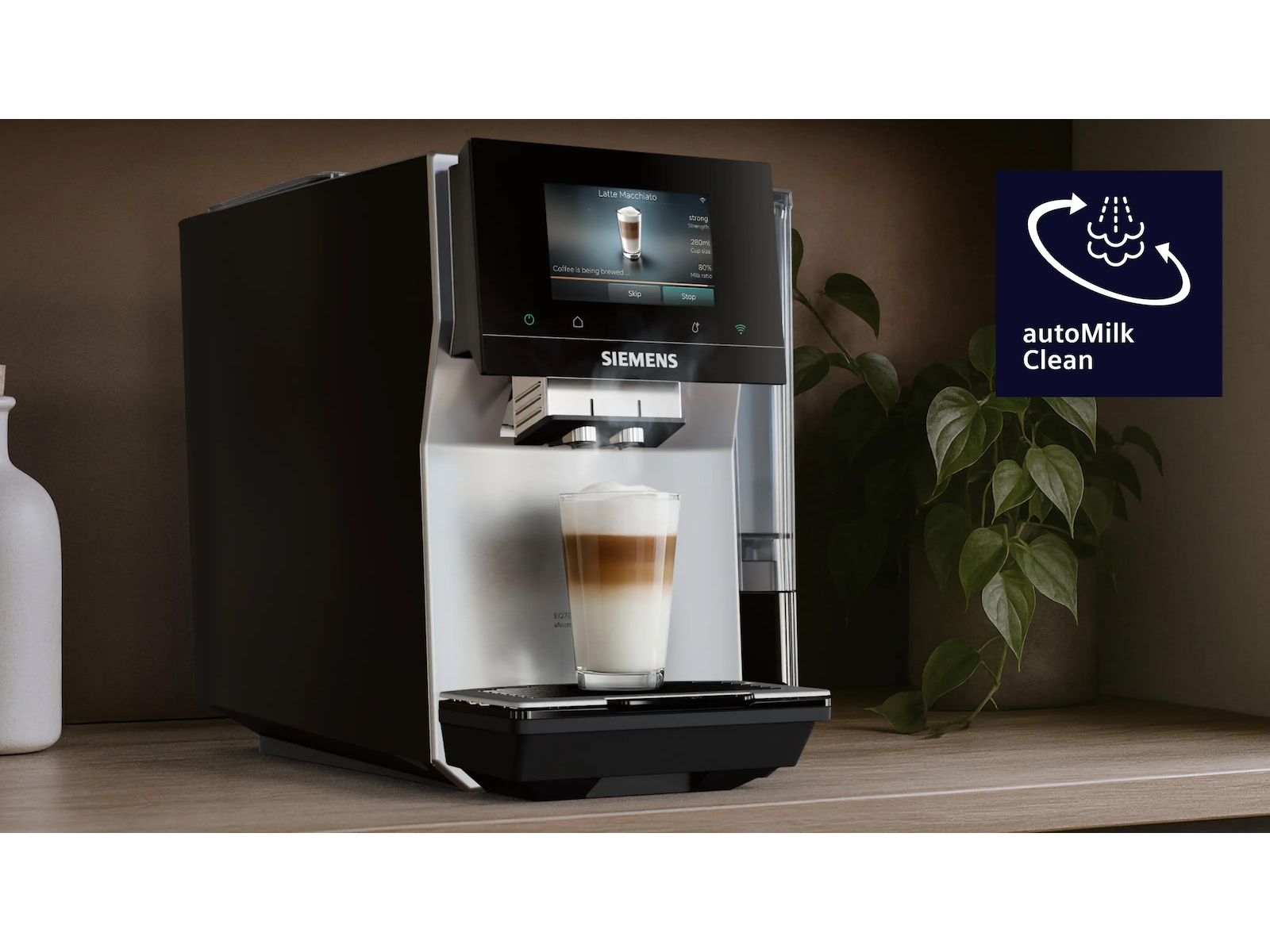 Siemens EQ700 iAroma Helautomatisk kaffemaskine Inox (sølv metallic) Espressomaskiner