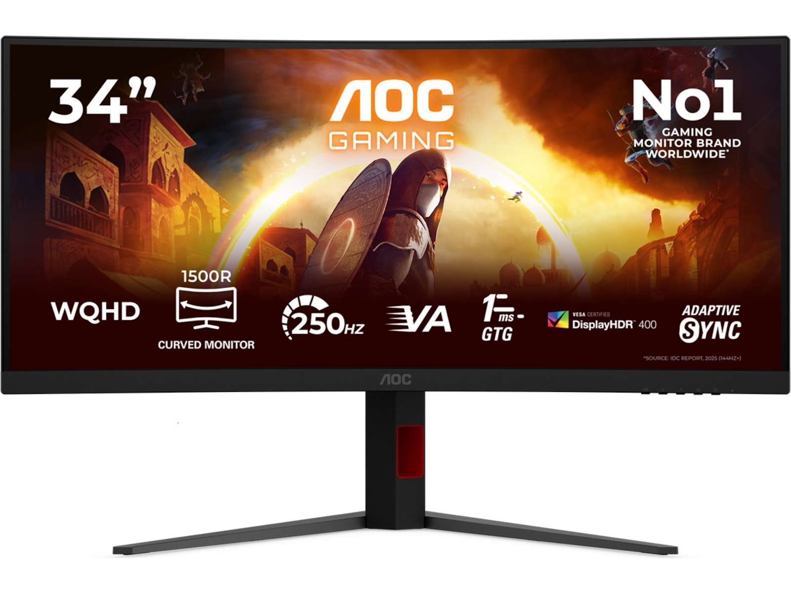 AOC 34" curved gamingskærm CU34G4ZCA Gamingskærme