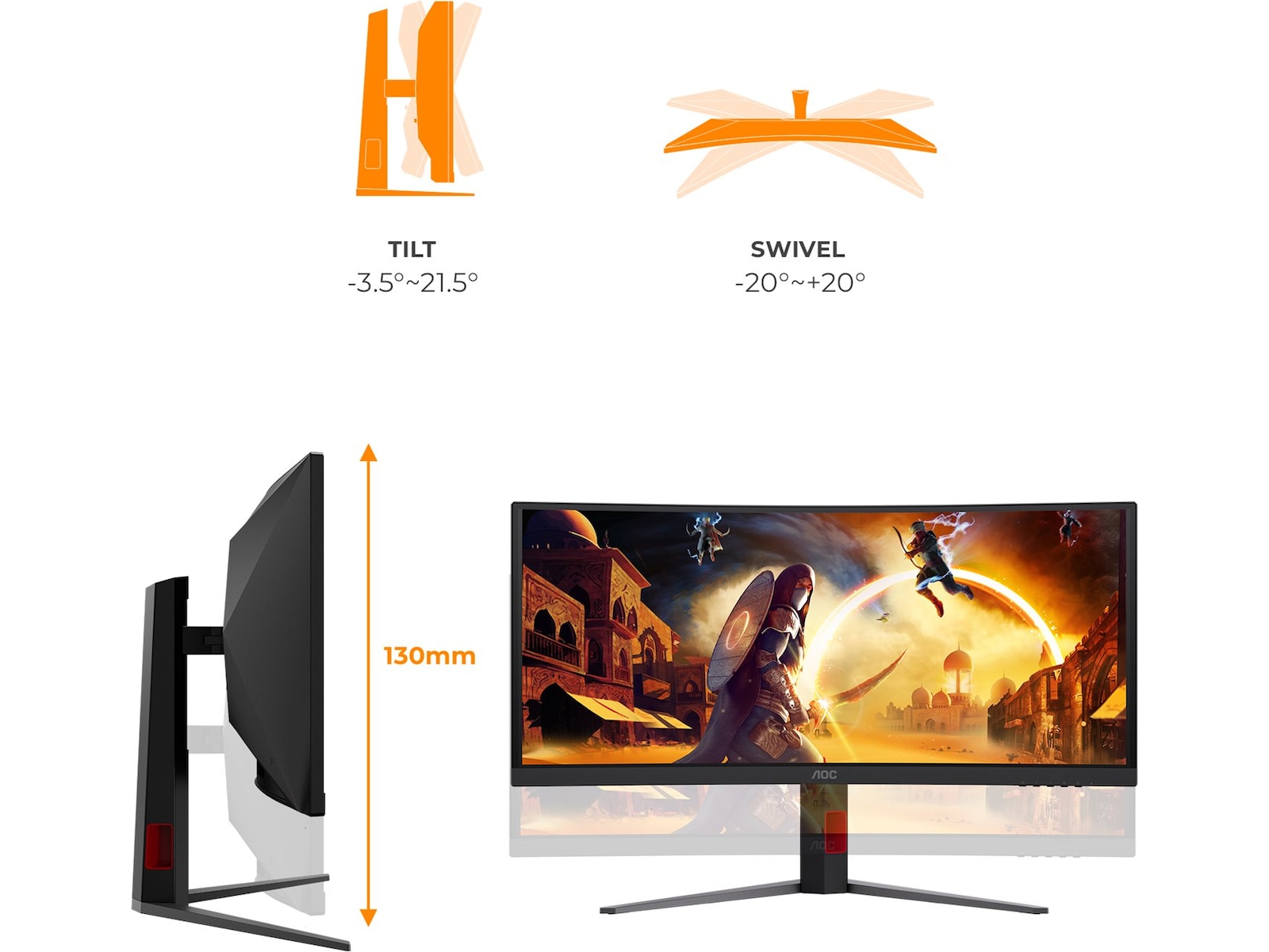 AOC 34" curved gamingskærm CU34G4ZCA Gamingskærme
