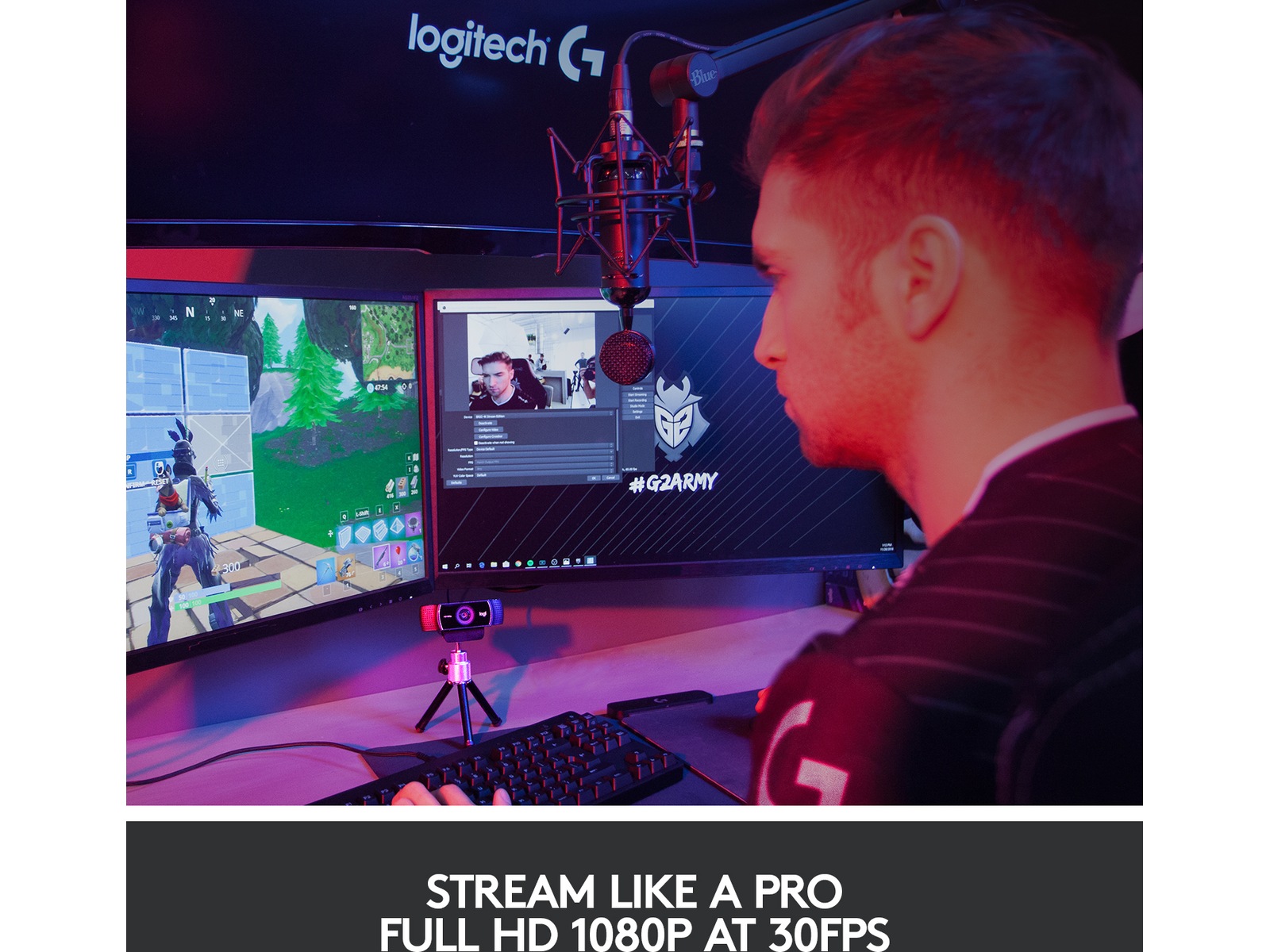 Logitech C922 30FPS 1080P Professional Streaming Webcam Webkameraer