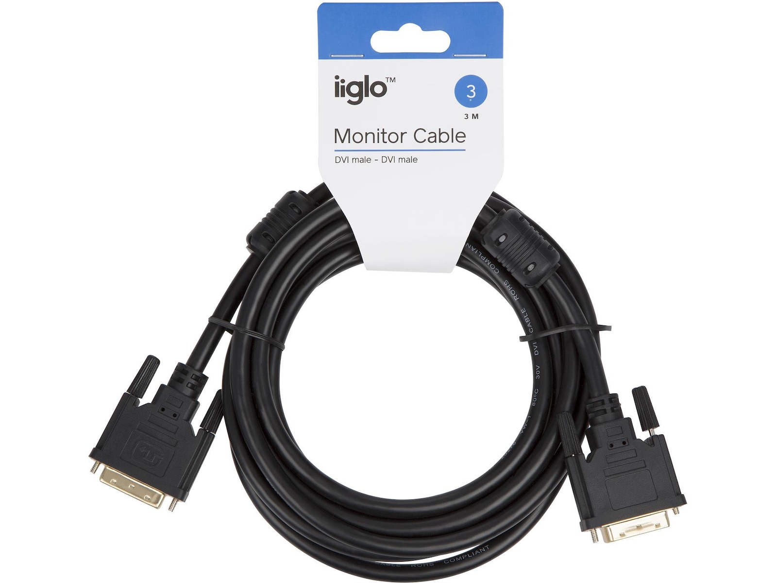 DVI-D kabel 3m (sort) Monitor