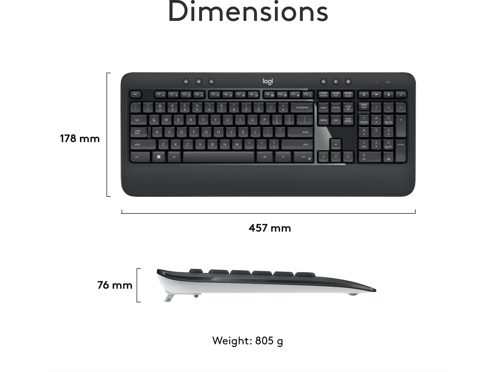 Logitech MK540 Advanced Combo Trådløs Mus & keyboards -kombinasjonspakker