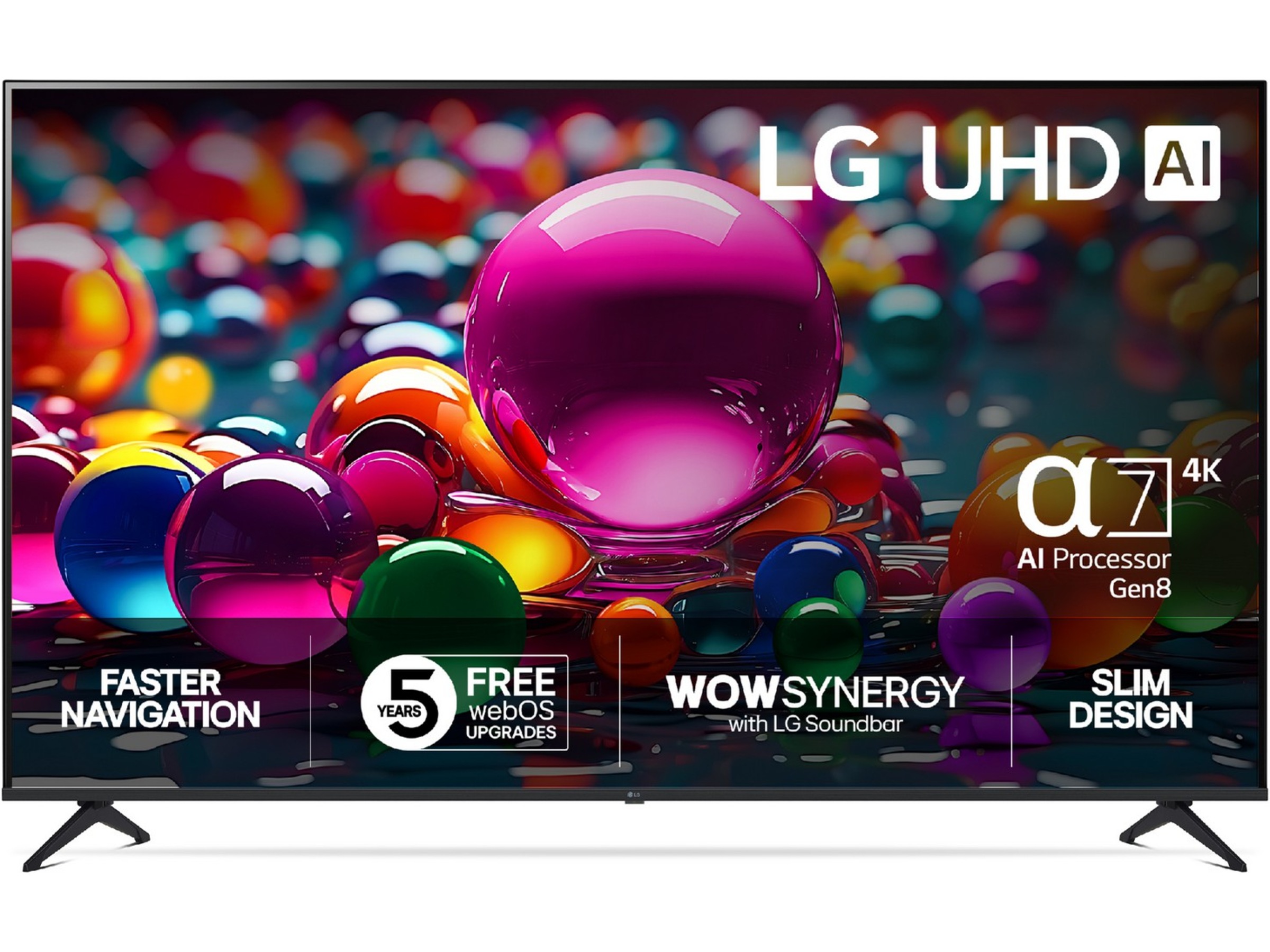 LG 86'' UA75 AI 4k Smart TV (2025) + NS60 Soundbar Over 80 tommer TV