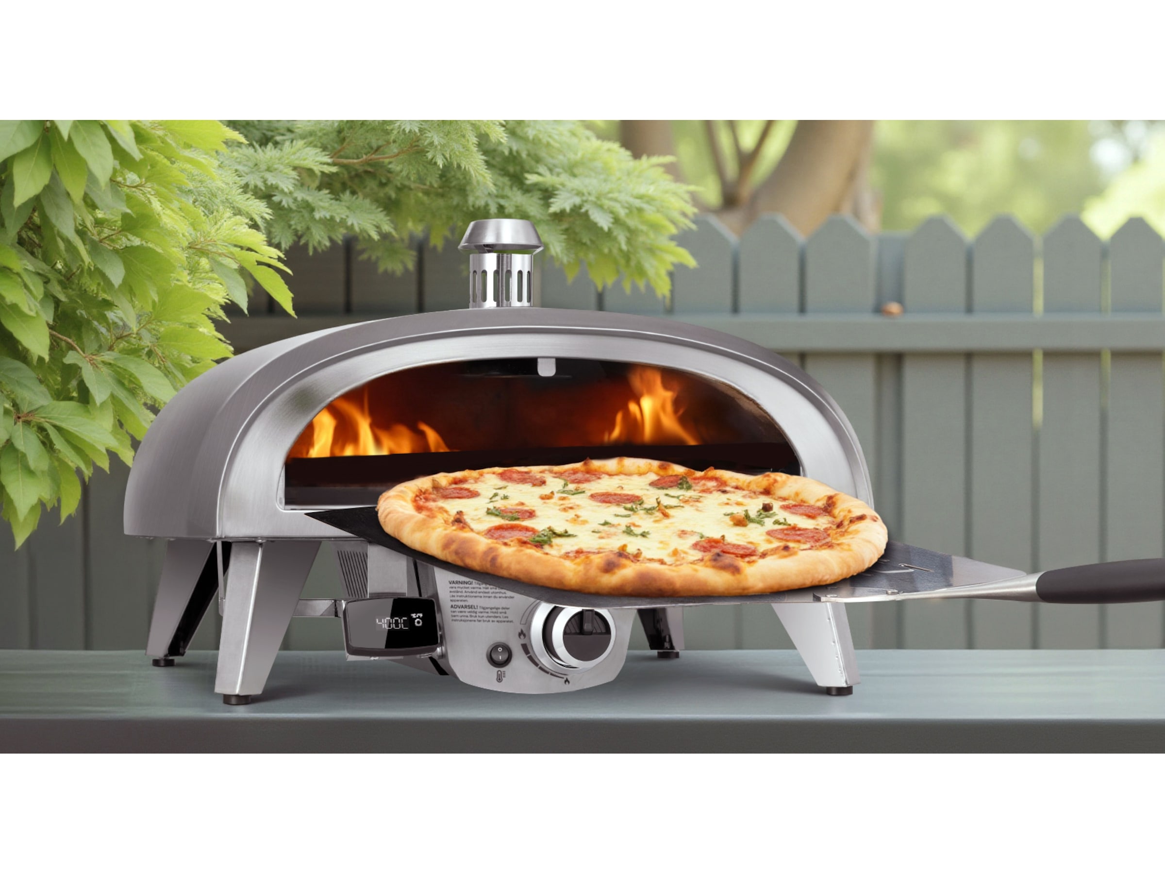Gas pizzaovn 8kW 45cm rustfrit stål Pizzaovne