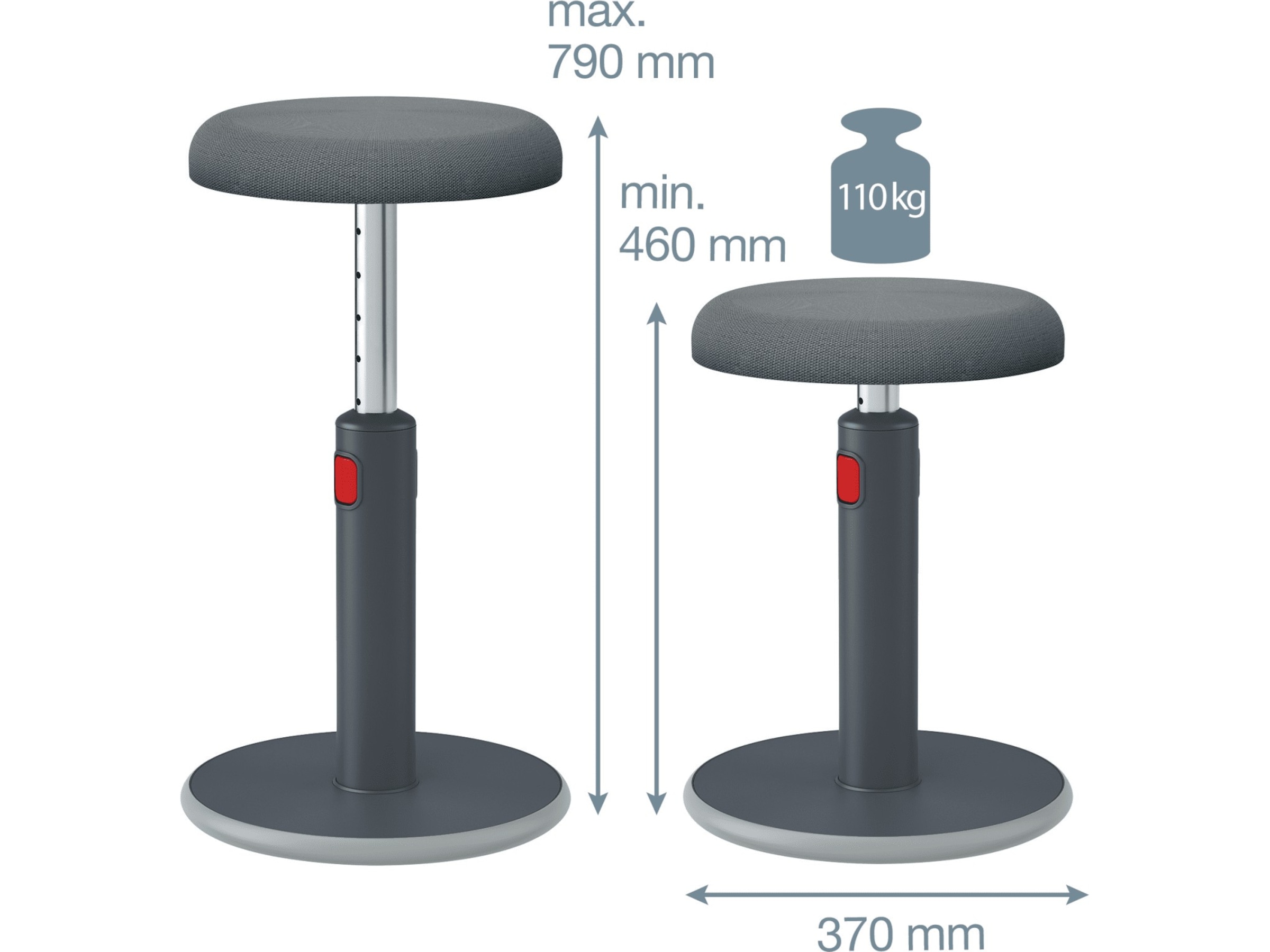 Leitz Ergo Cosy Active Sit Stand Balance Stol (grå) Kontorstole