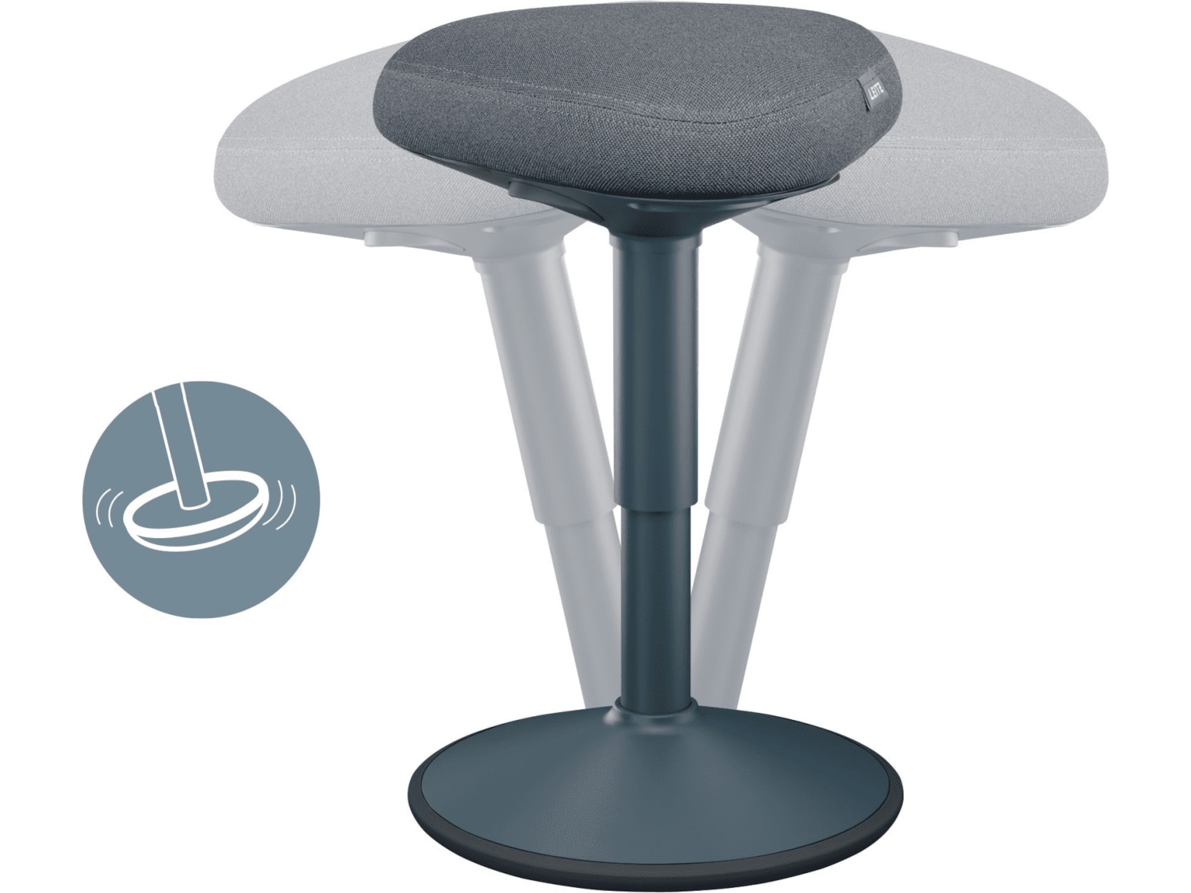 Leitz Ergo Active Balance stol med komfortsæde (mørkegrå) Kontorstole