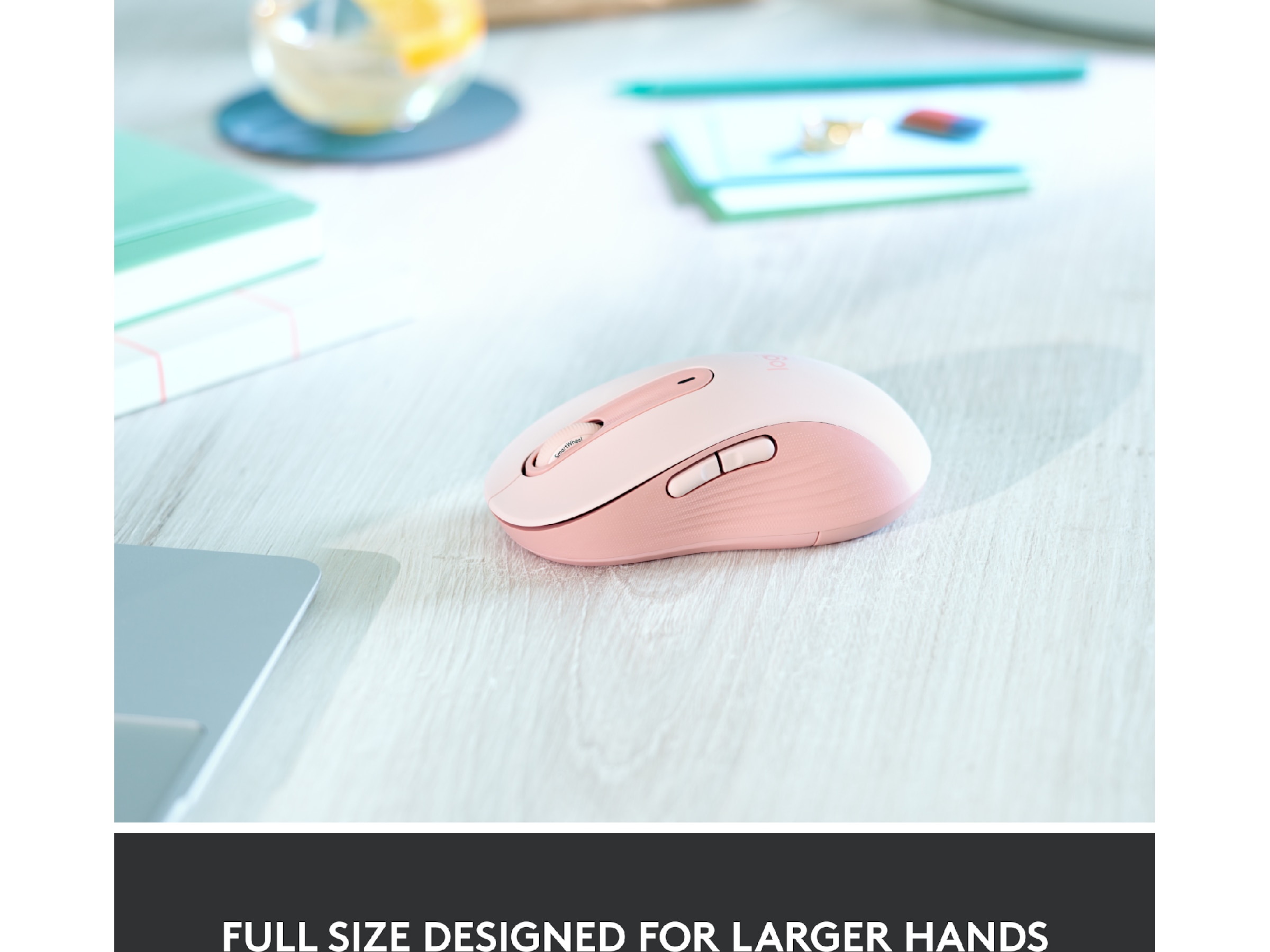 Logitech Signature M650 Large trådløs mus Pink Mus