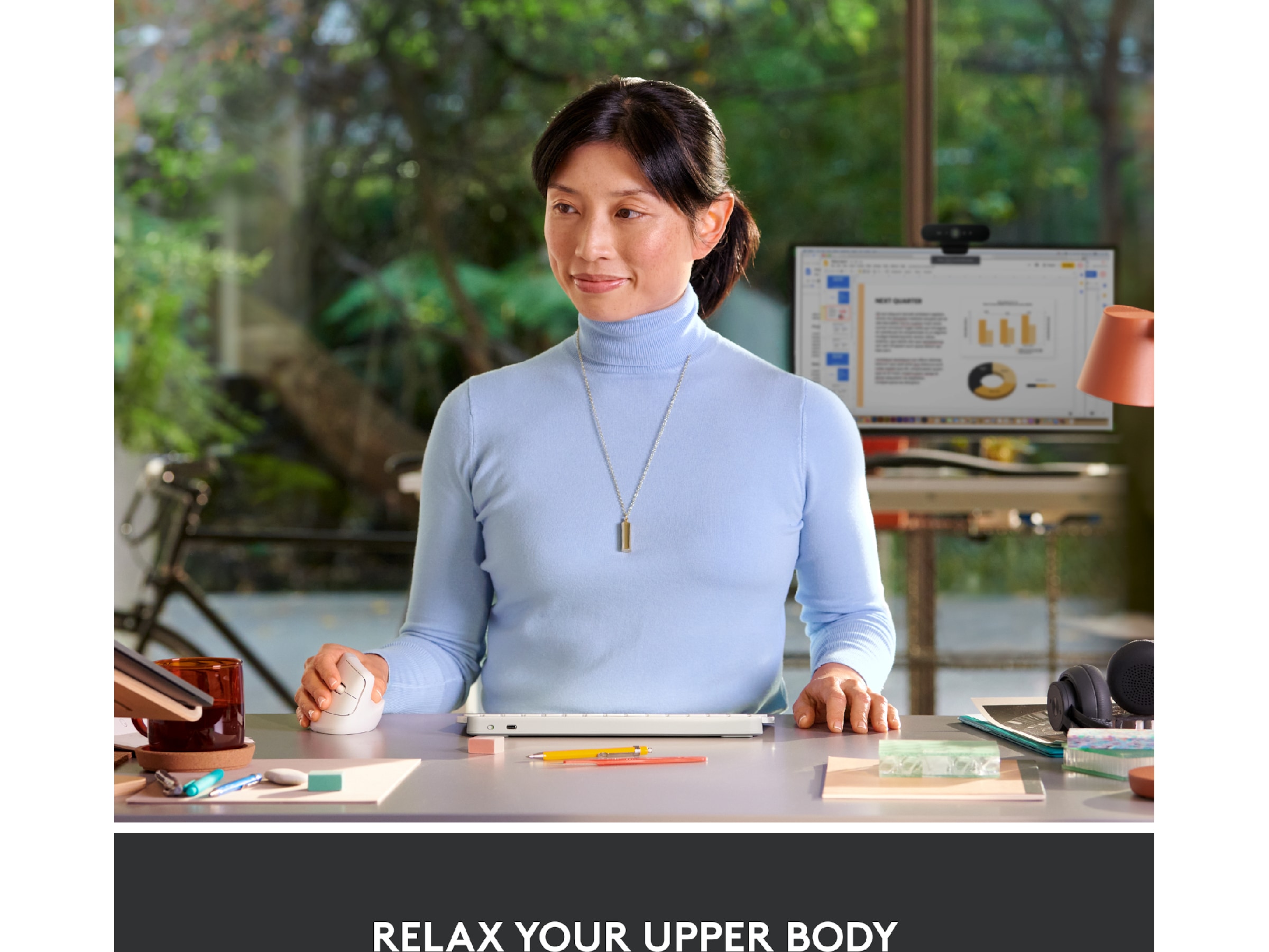 Logitech Lift Vertikal mus (off-white) Mus