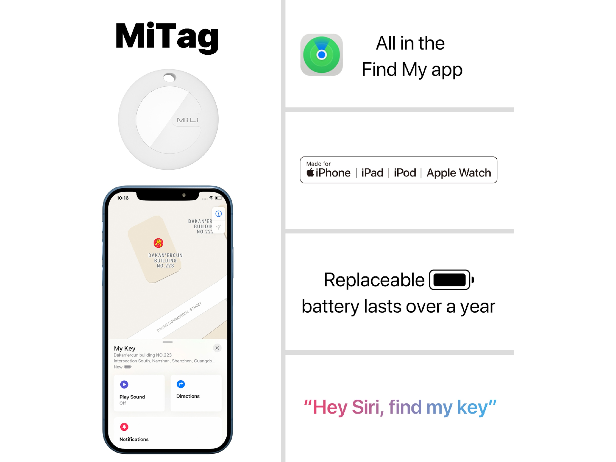 MiLi MiCollar Halsbånd til hunde, med sporingschip (sort) Bluetooth tracker & GPS