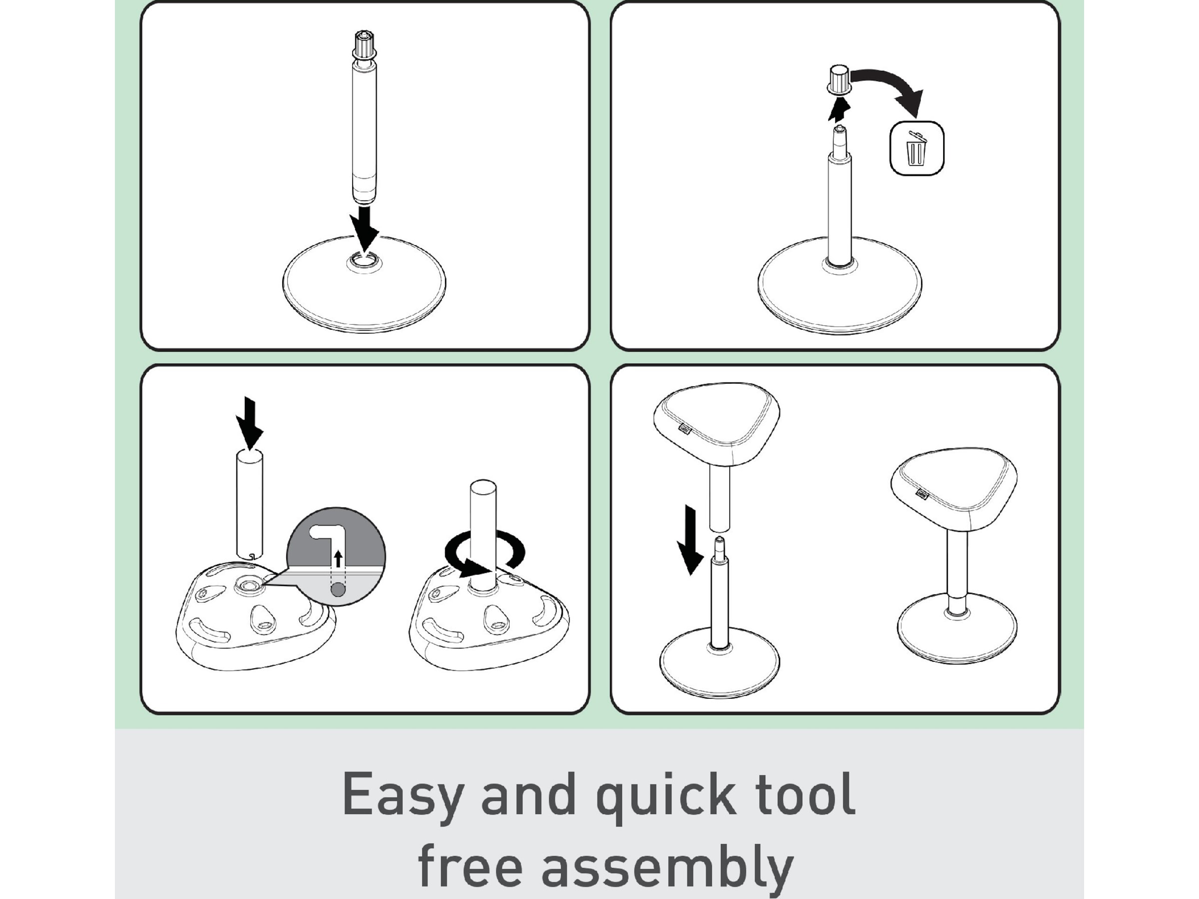 Leitz Ergo Active Balancestol med komfortsæde, justerbar højde 57-82cm Kontorstole