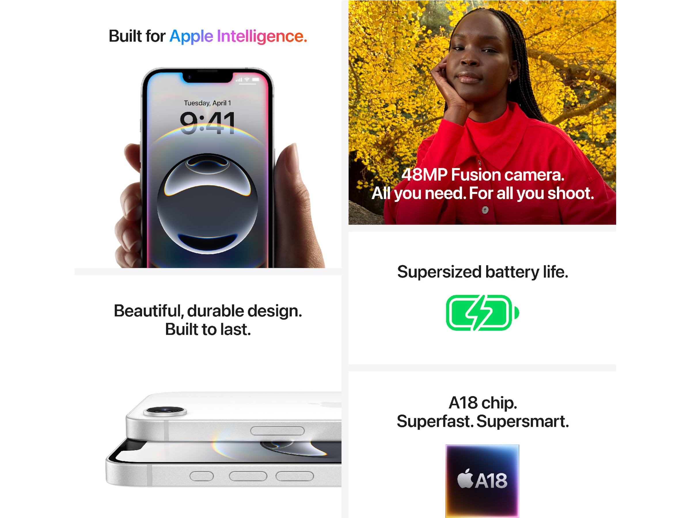 iPhone 16e 128GB (hvid) Mobiltelefoner