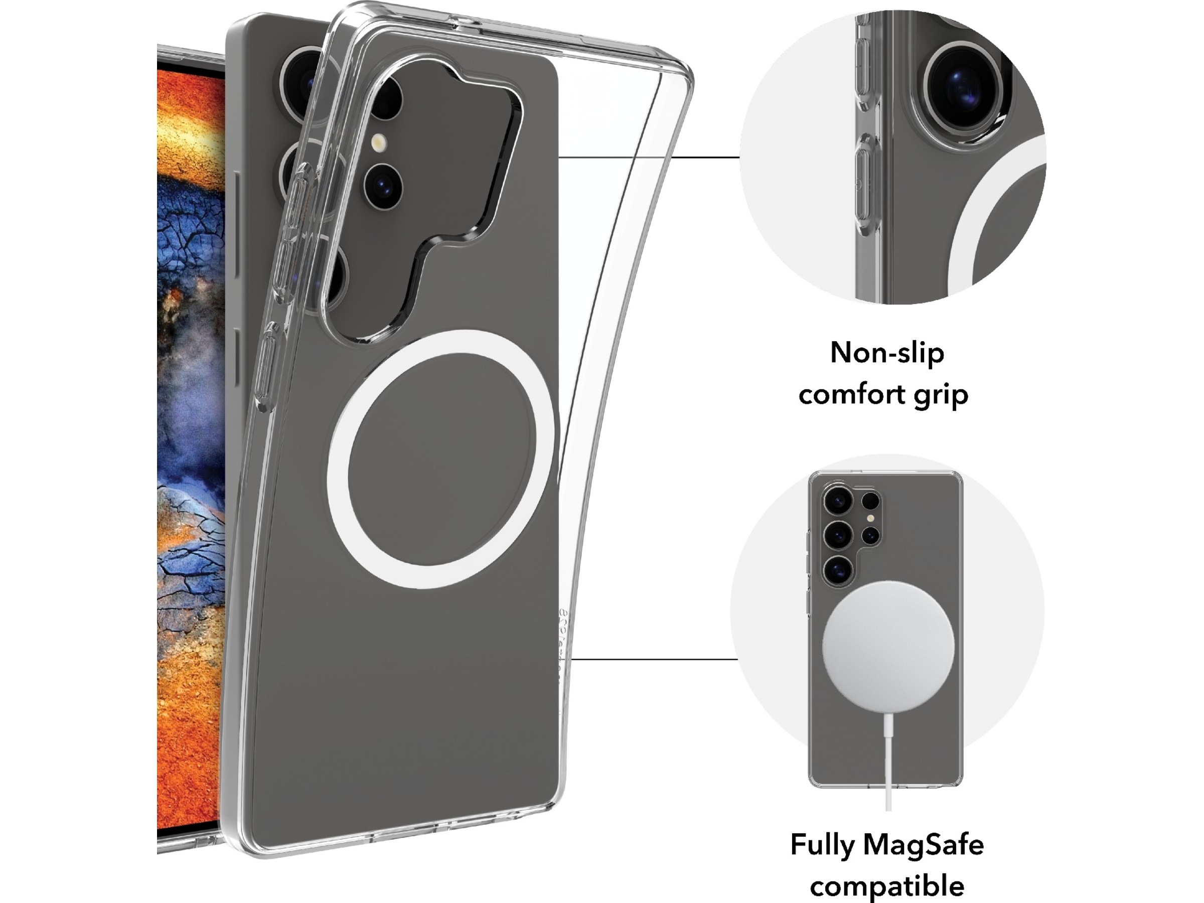 dbramante1928 Galaxy S25 Ultra Greenland Pro Qi2 cover (gennemsigtig) Mobilcover