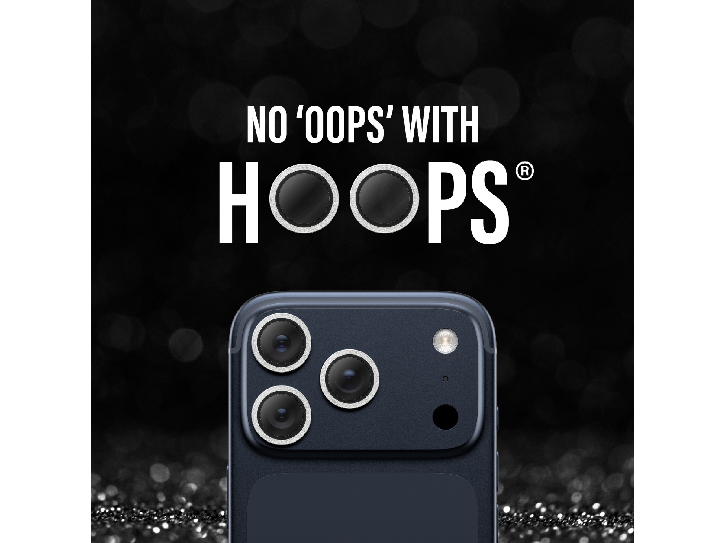 PanzerGlass iPhone 17 Pro / 17 Pro Max / 16 Pro / 16 Pro Max Hoops Linsebeskytter (glitter silver) Skærmbeskyttelse mobiltelefon