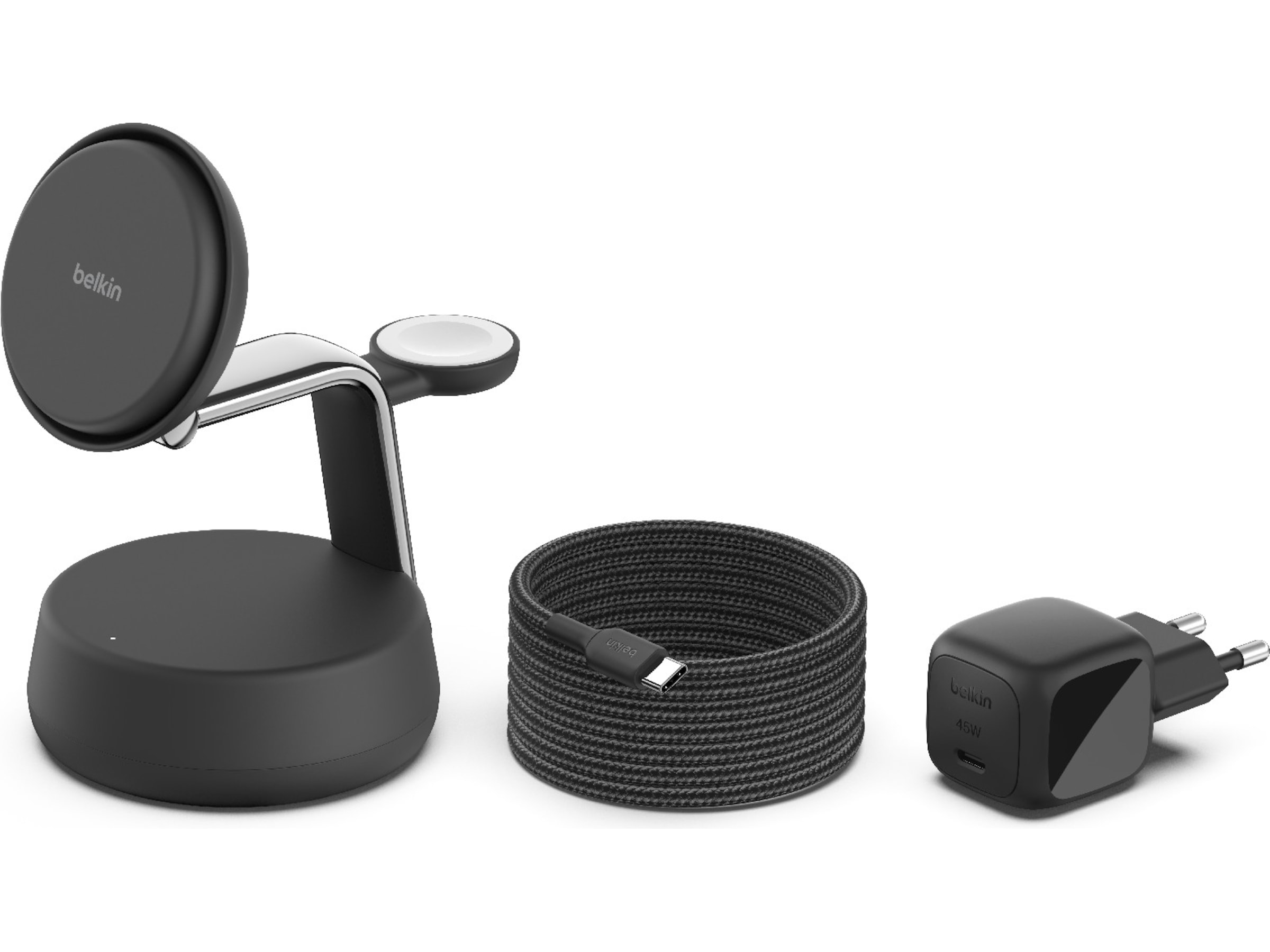 Belkin UltraCharge Pro 3-i-1 Qi2 Ladestation (charcoal) Trådløs oplader