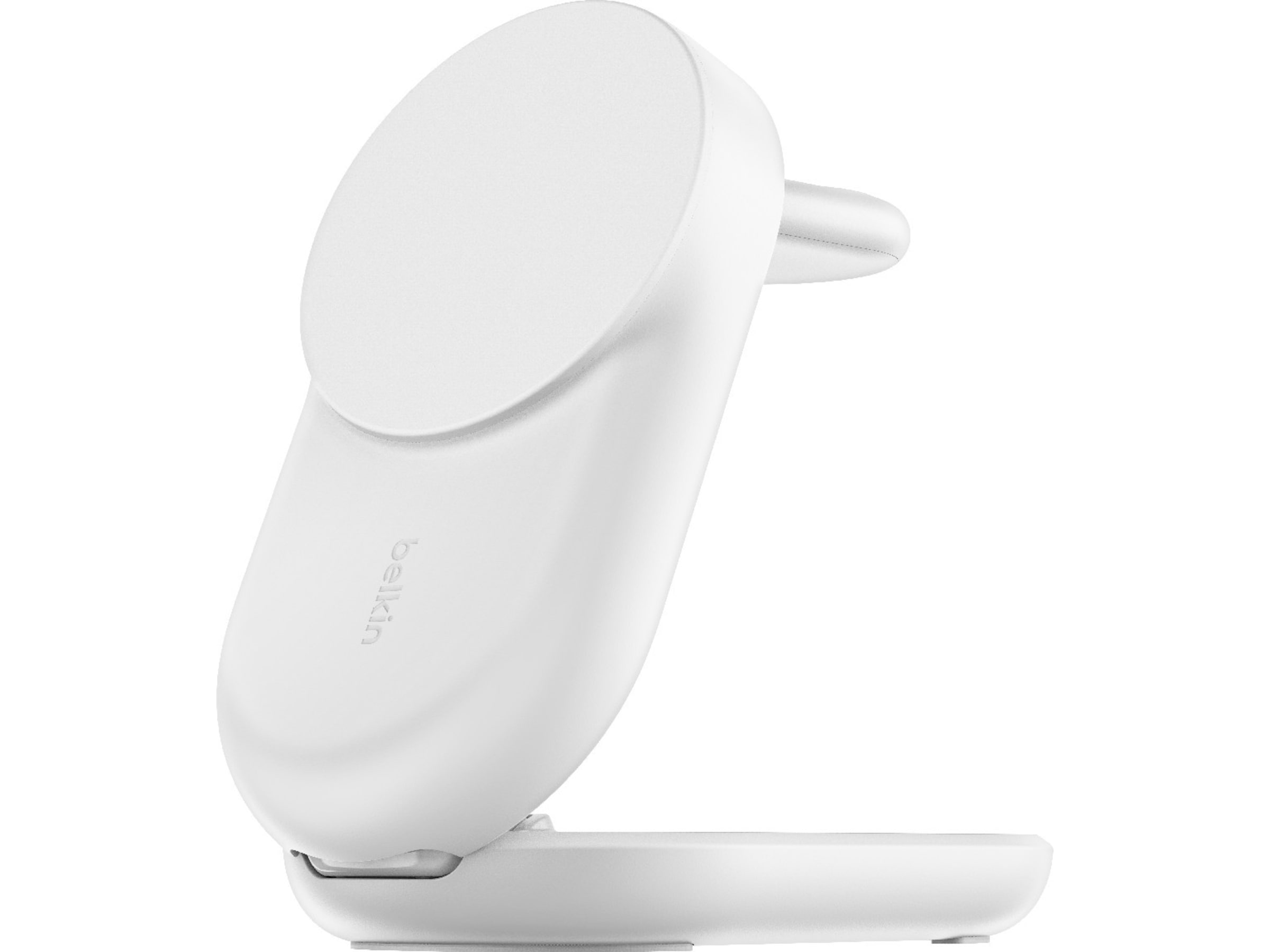 Belkin UltraCharge 3-i-1 Qi2 trådløs oplader (hvid) Trådløs oplader