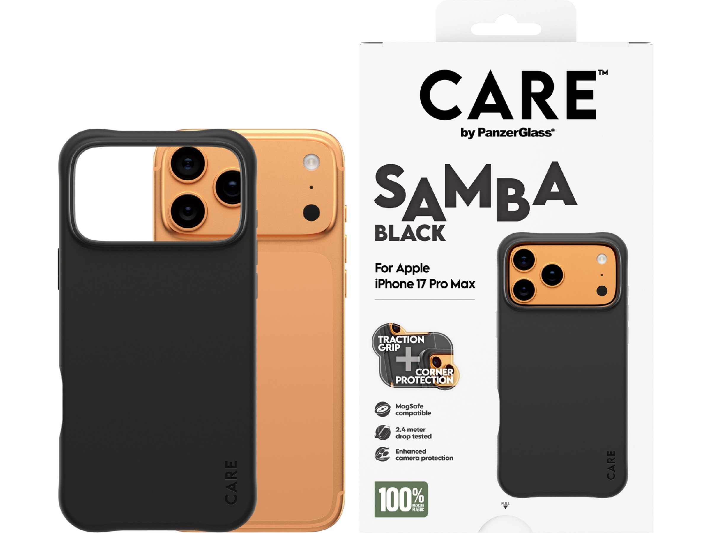 PanzerGlass CARE iPhone 17 Pro Max Samba Hardcase cover (sort) Mobilcover