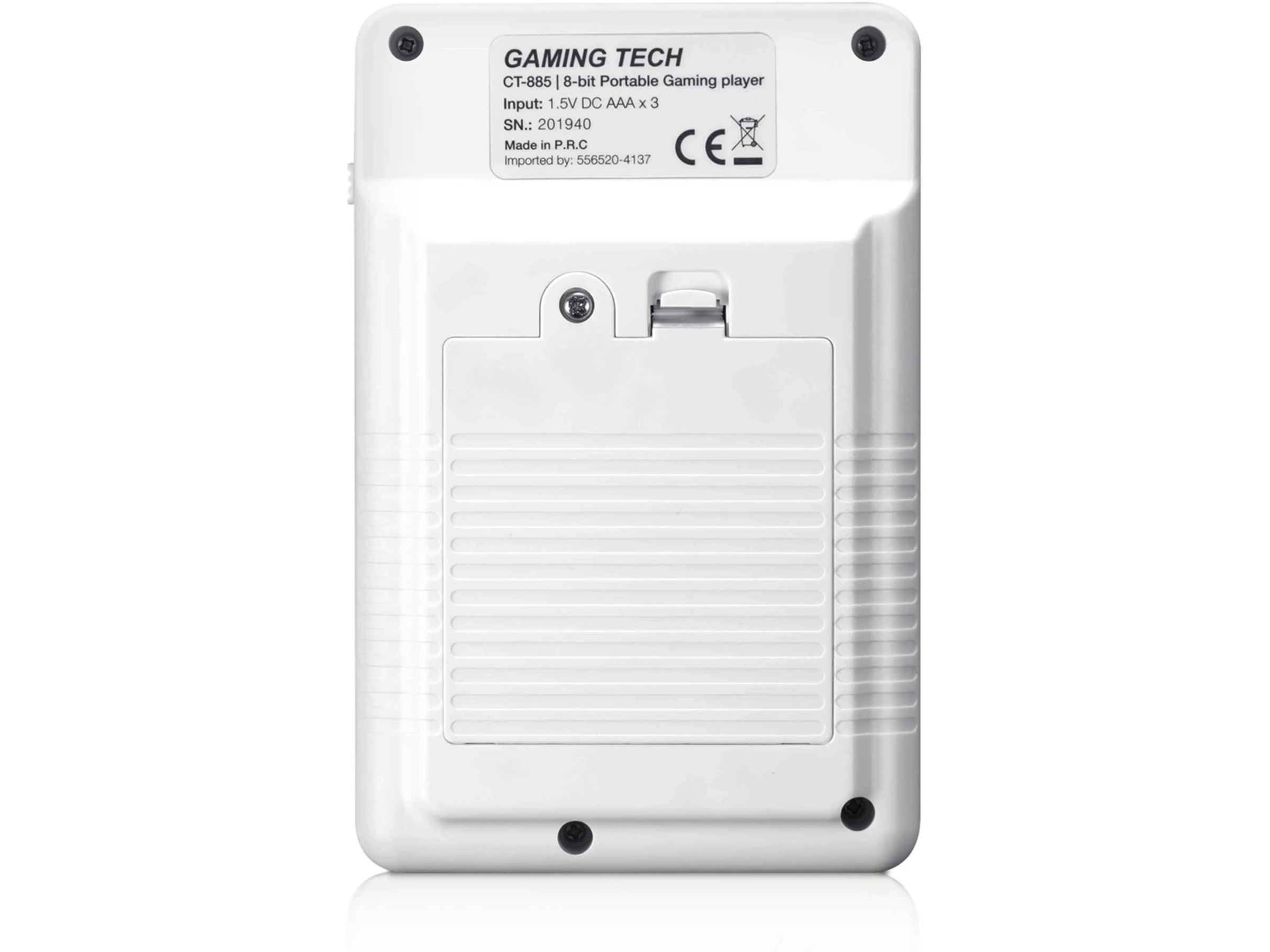 Gaming Tech CT-885 8-bit bærbar spillekonsol (hvid) Håndholdte spillekonsoller