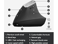 Logitech MX Vertical Trådløs Bluetooth Computermus Ergonomiske