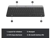 Logitech MK470 Slim Trådløs Kombination Mus & keyboards -kombinasjonspakker